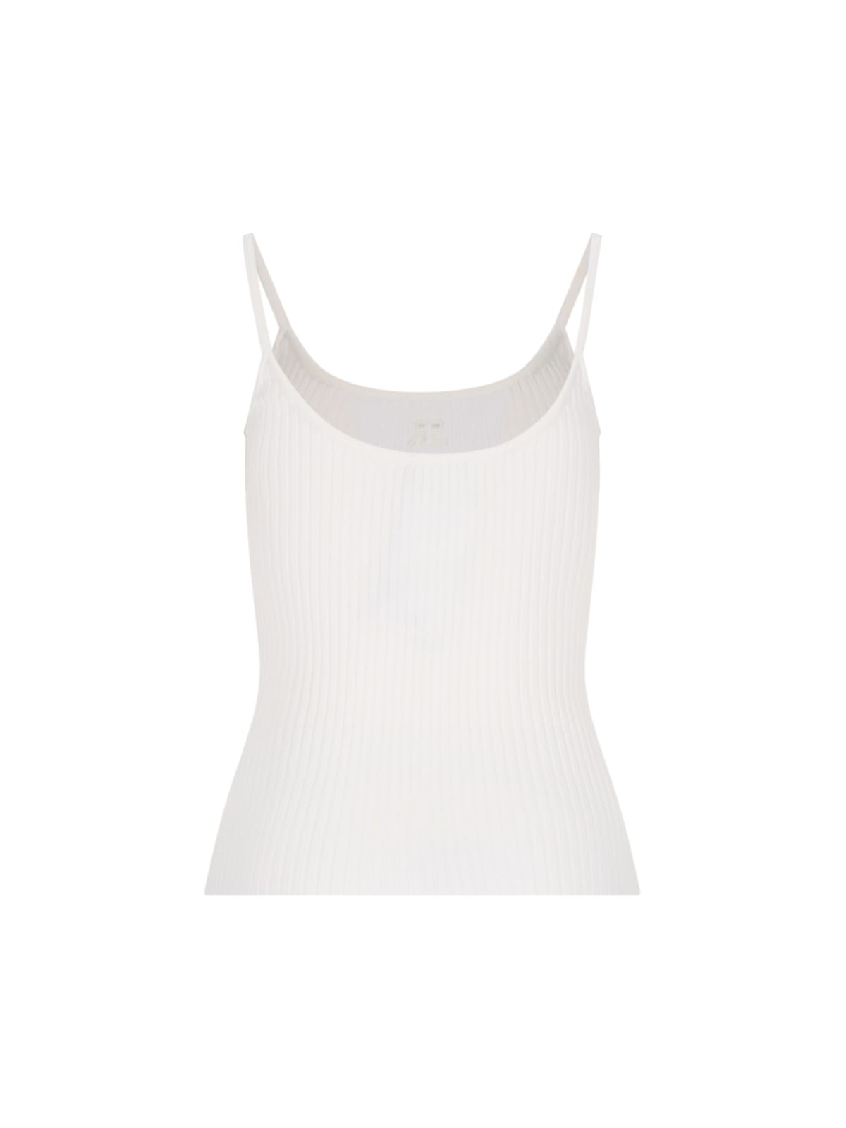 Shop Courrèges Ribbed Logo Top In White