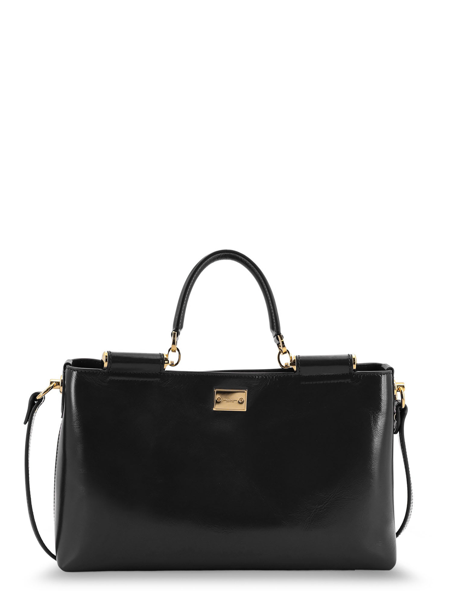 Dolce & Gabbana Leather Crossbody Bag In Black