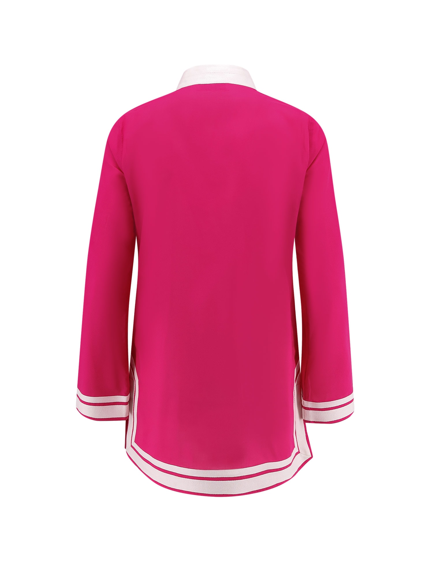 Tory Burch Cotton Short Dress With Contrasting Profiles In Pink
