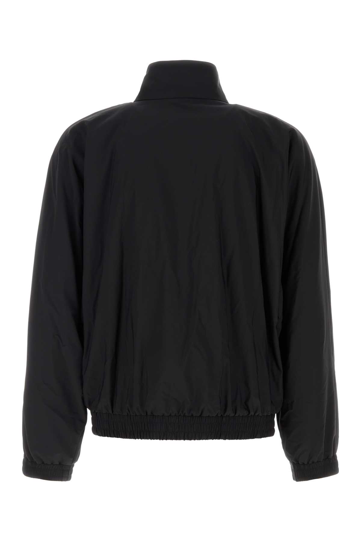 Ferragamo Wool Blend Jacket High Collar In Black