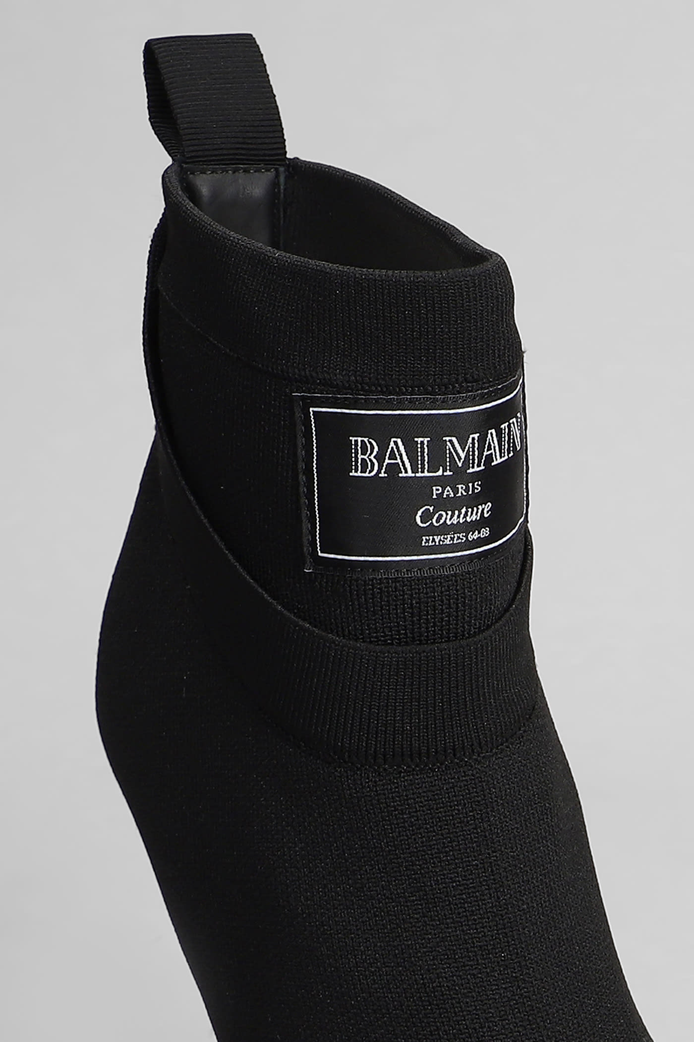 Balmain Ankle Boot High Heels Ankle Boots In Black Cotton In Black