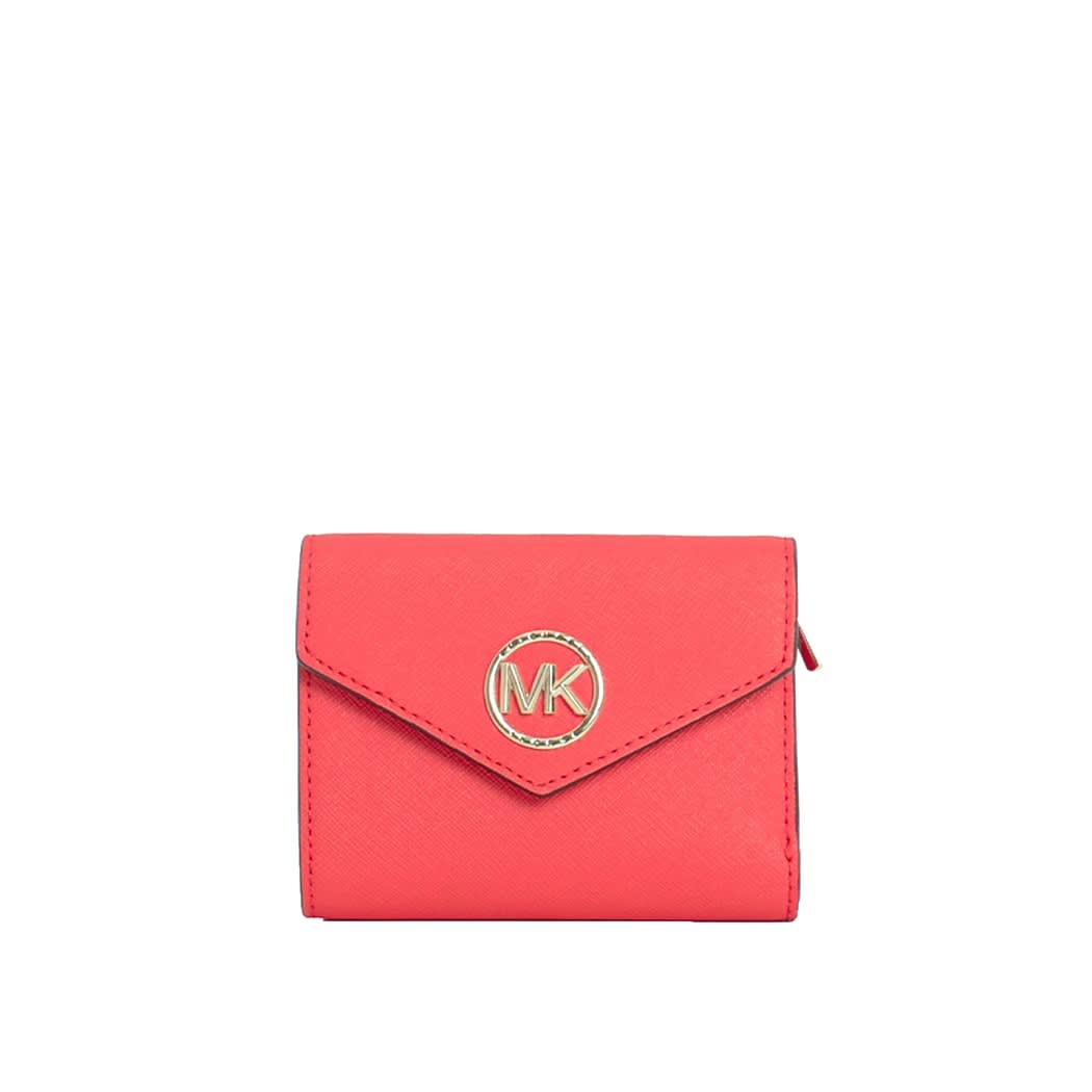 Michael Kors Greenwich Coral Red Small Wallet In Dahlia ModeSens