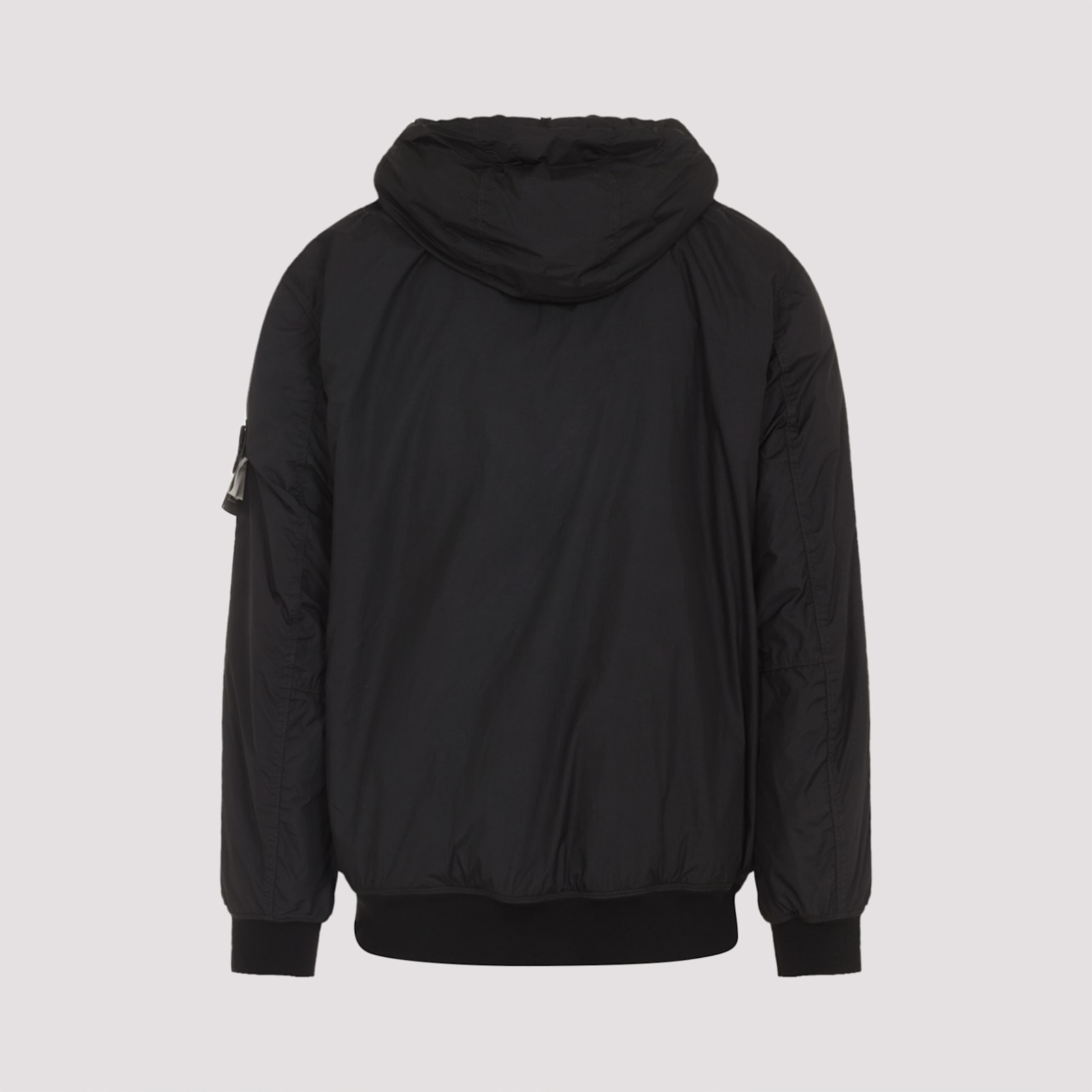 Stone Island Technical Fabric Hooded Jacket In Black