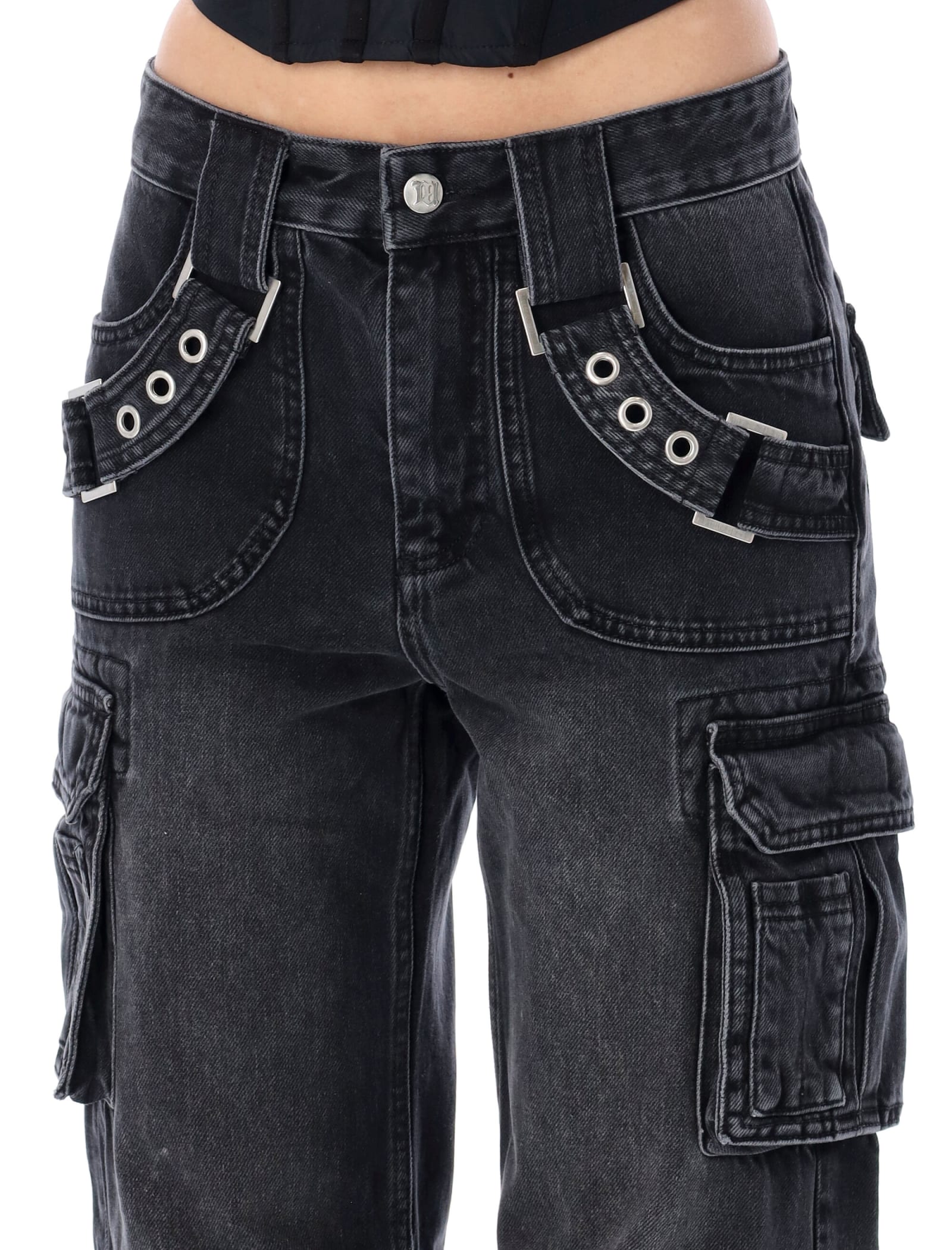 Shop Misbhv Harness Strap Cargo Trousers In Black