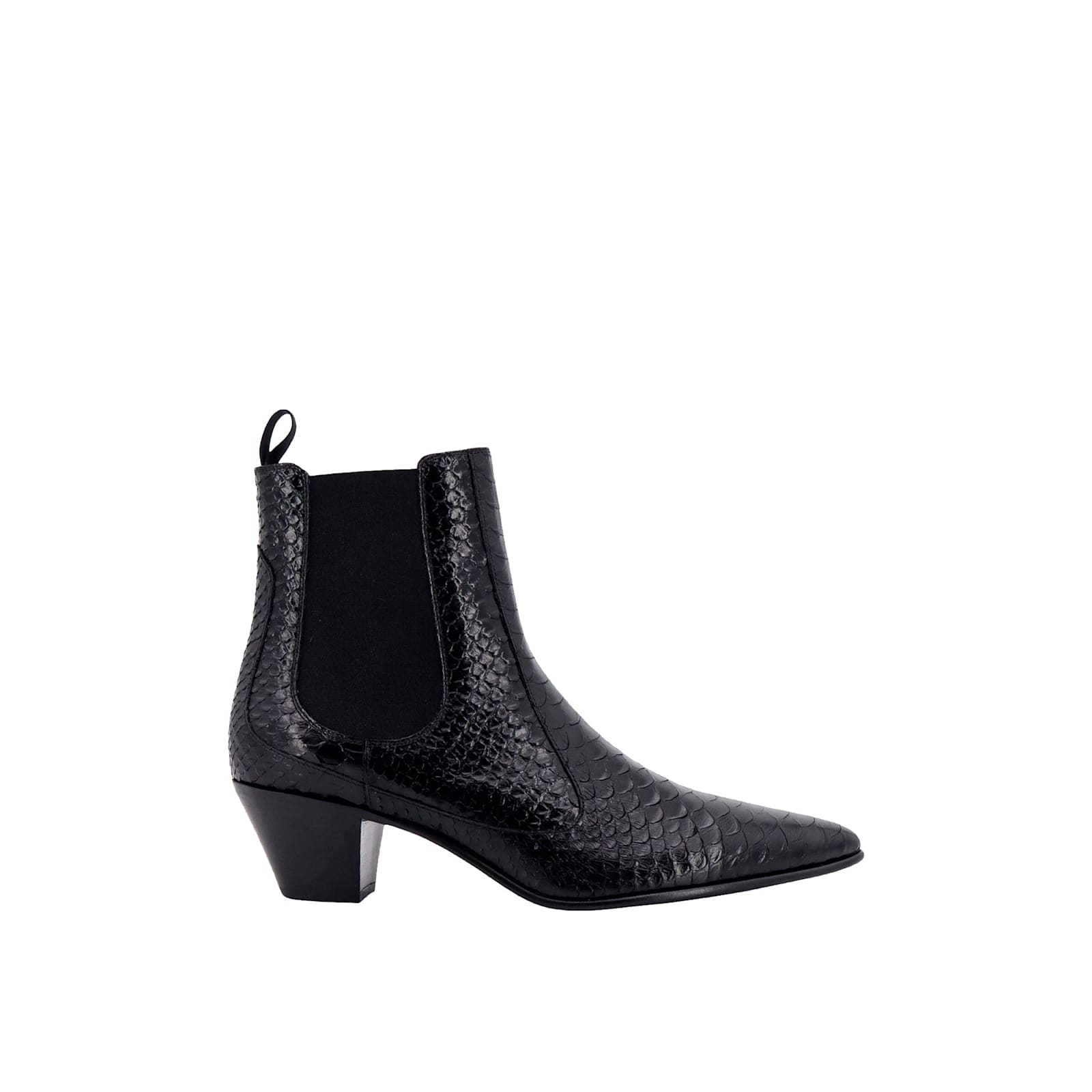 Snake-effect Leather Chelsea Boots