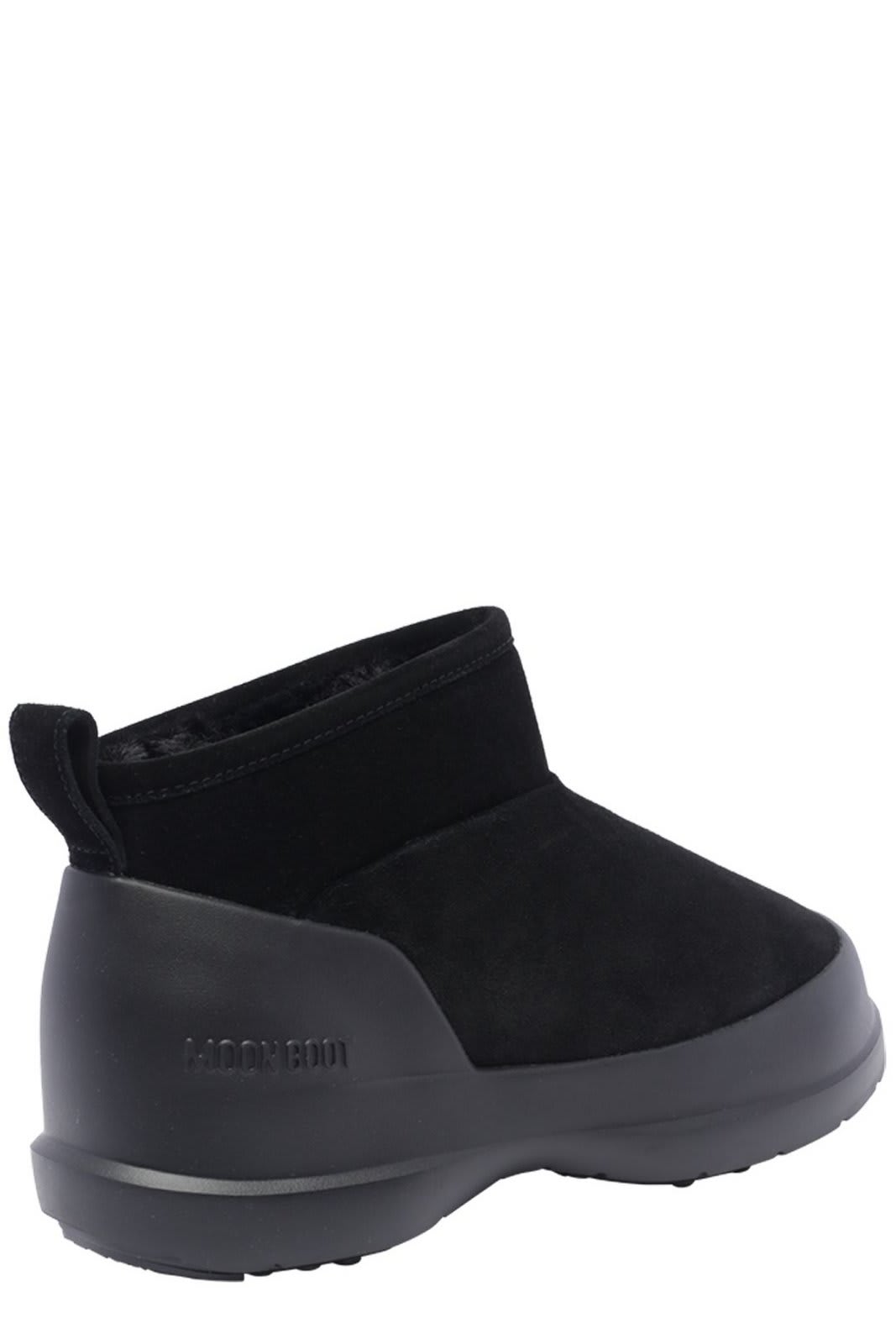 Shop Moon Boot Luna Logo Debossed Slip-on Boots In Black