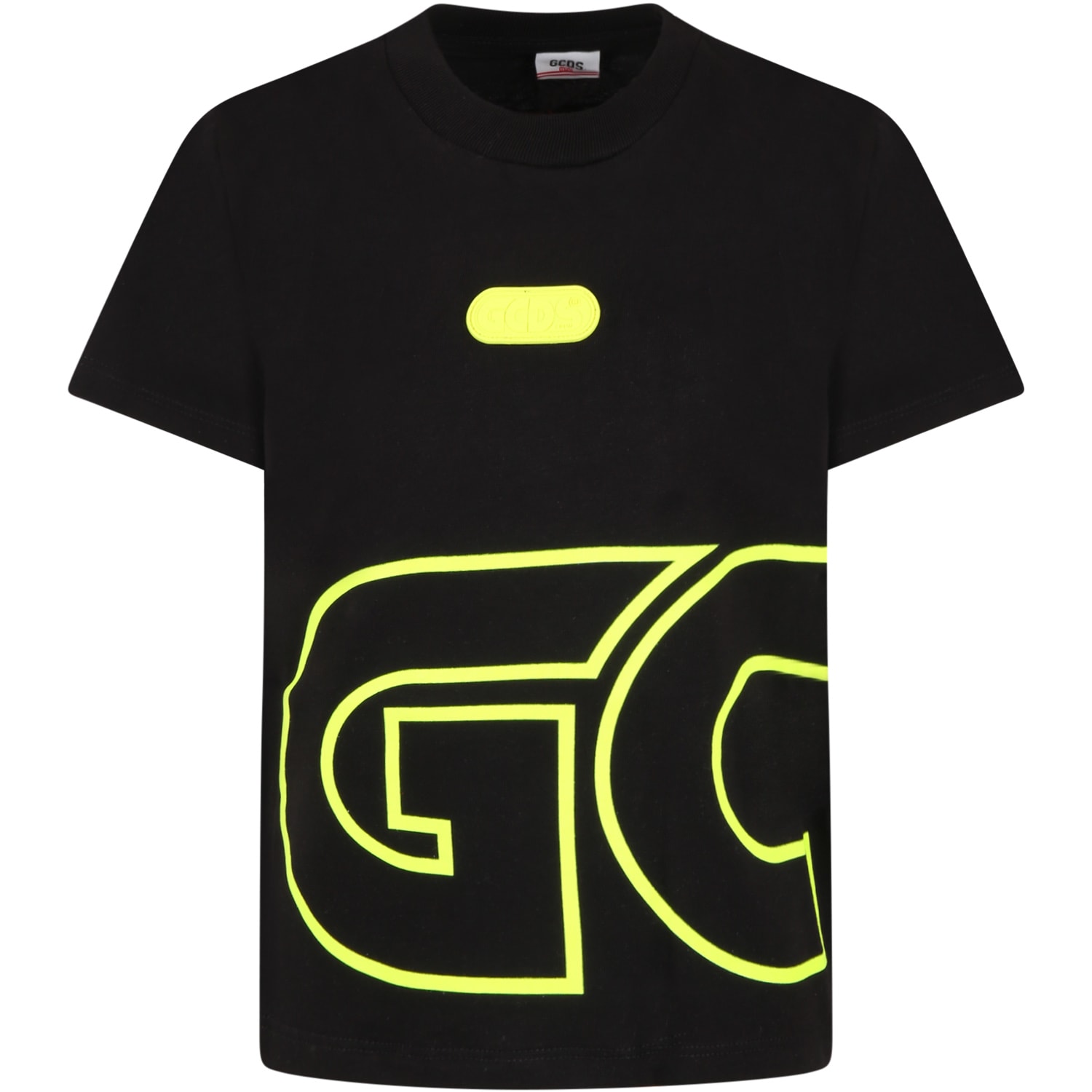 GCDS Mini Black T-shirt For Boy With Logo