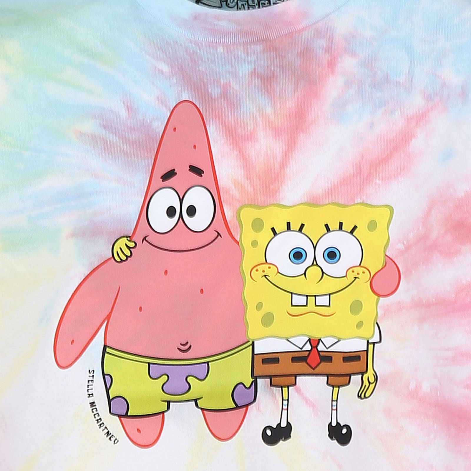 Stella Mccartney Multicolor Crop T-shirt For Girl With Spongebob In Multicolor