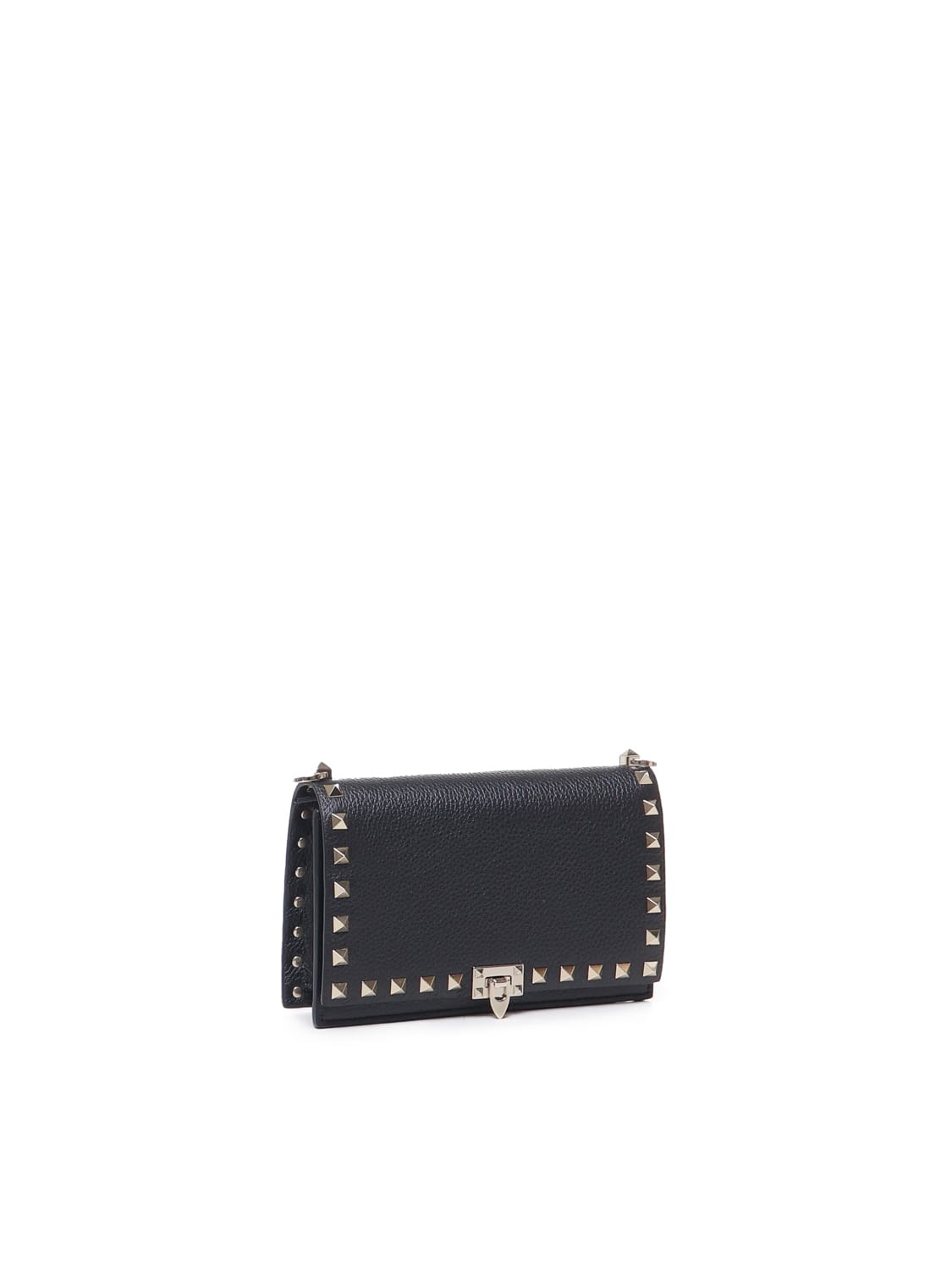 Valentino Rockstud Pouch In Calfskin In Black