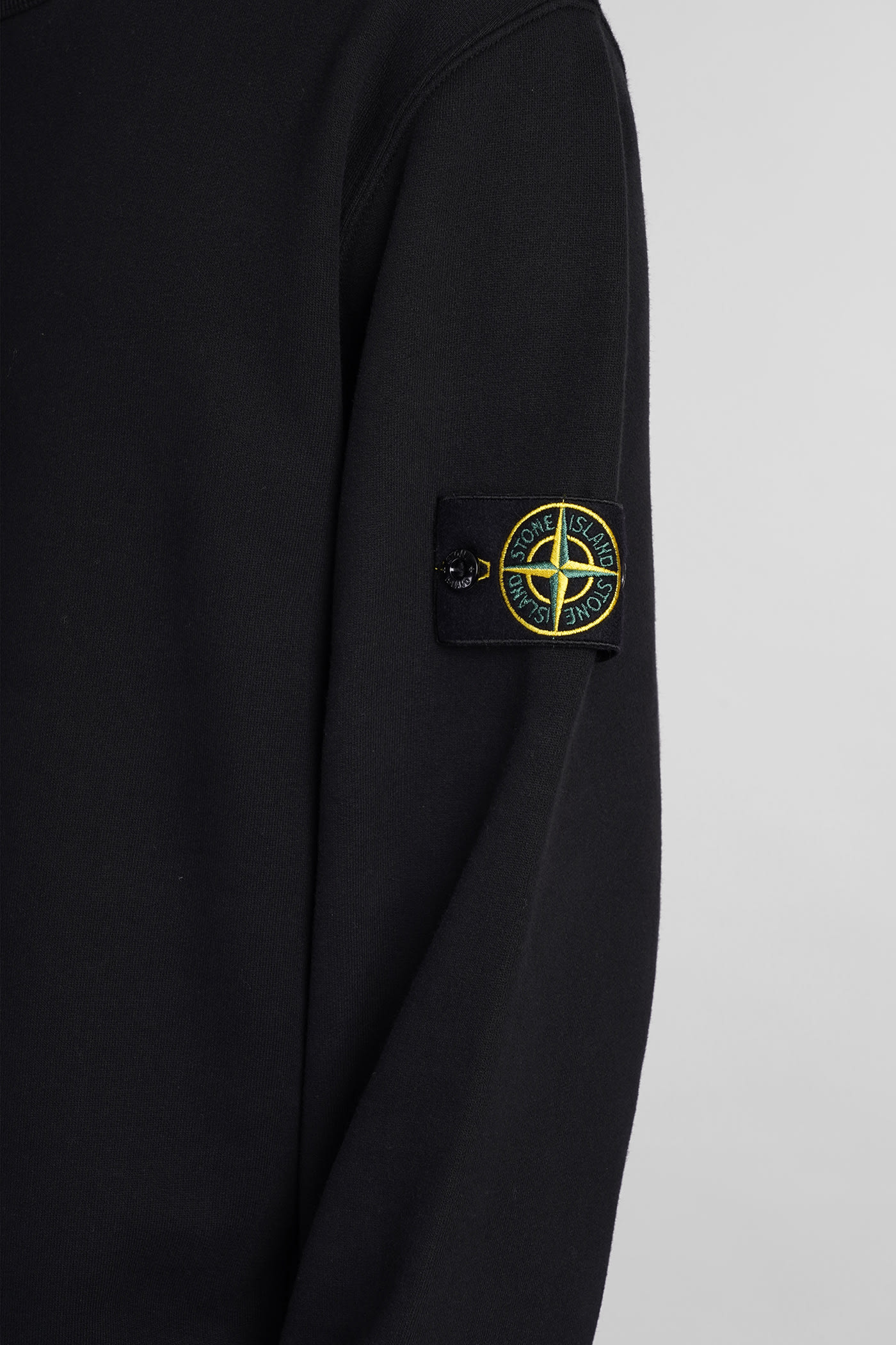 Shop Stone Island Sweatshirt In Black Cotton