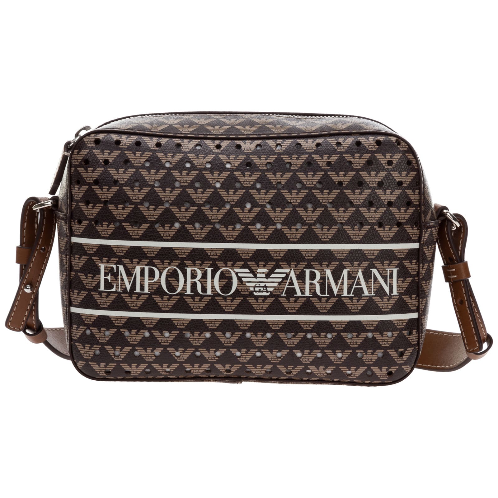 Emporio Armani Madison Clutch Bag In Marrone