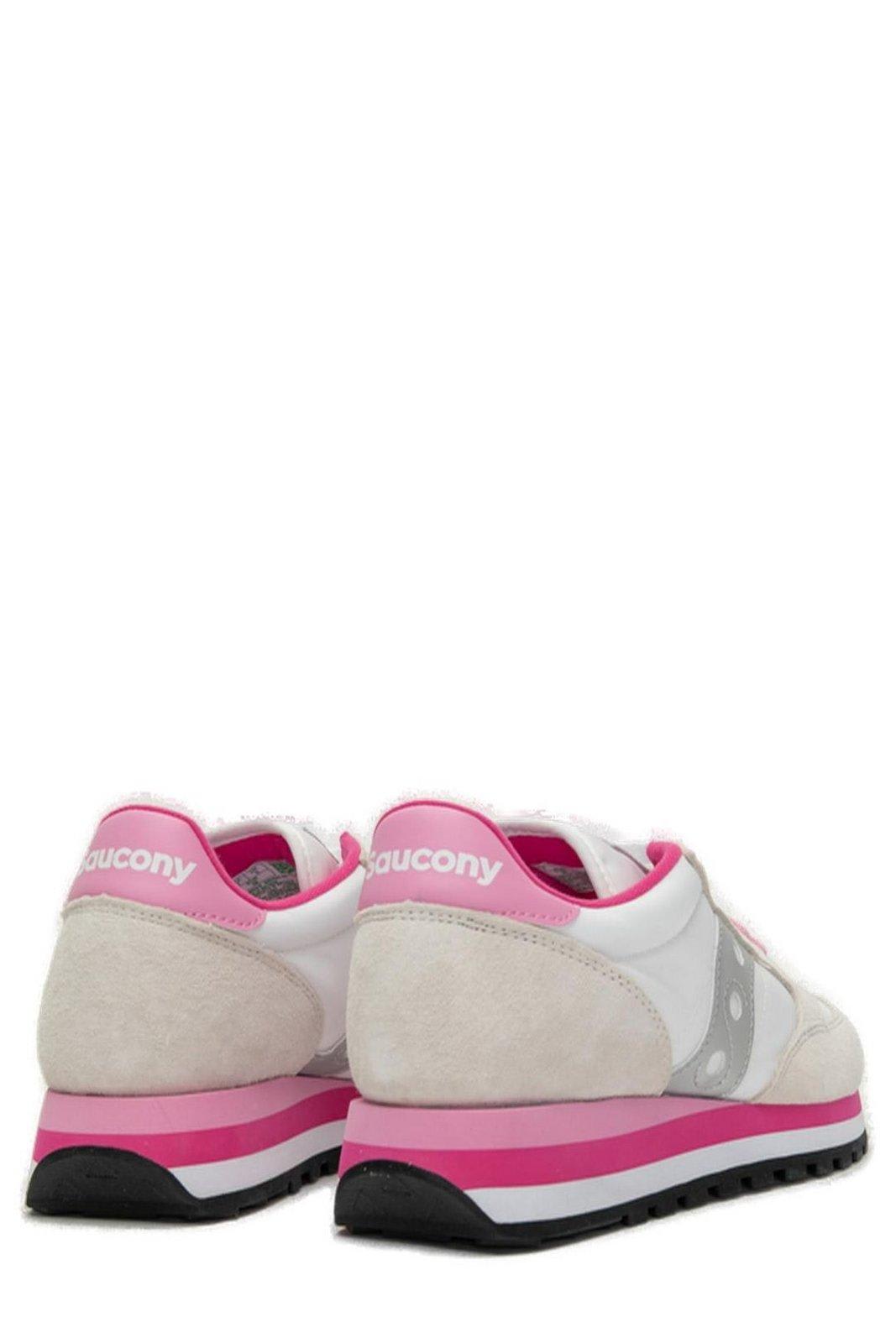 Shop Saucony Jazz Triple Panelled Sneakers In White/grey/pink