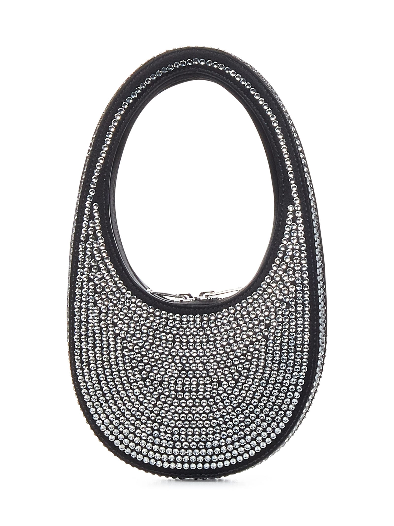 Coperni Crystal-embellished Mini Swipe Handbag In Black