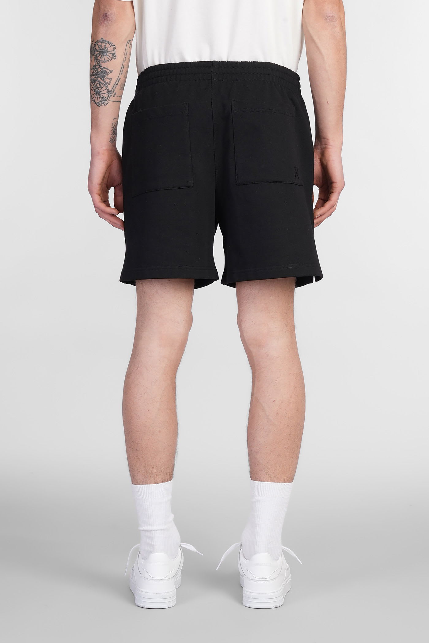 Represent Mens Black Initial Logo-print Cotton Sweat Shorts In Black