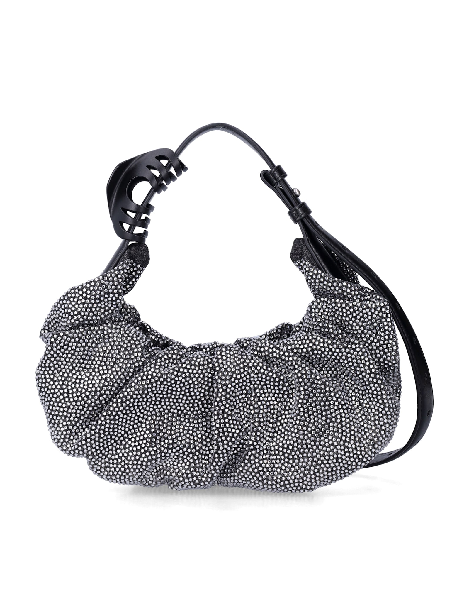 Diesel Contemporary Silver Bag With Structured Design In Black