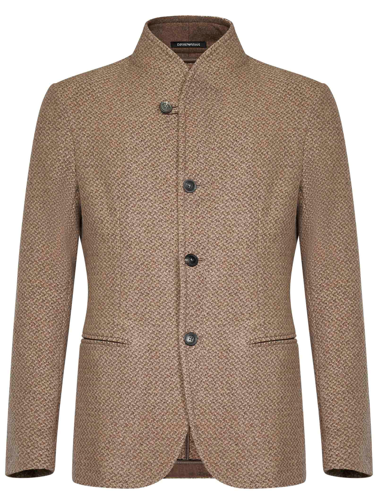 Shop Emporio Armani Coat In Beige