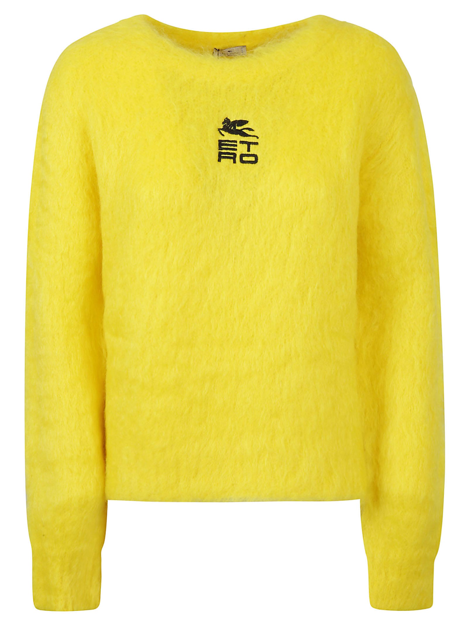 Shop Etro Logo Chest Sweater In Yellow