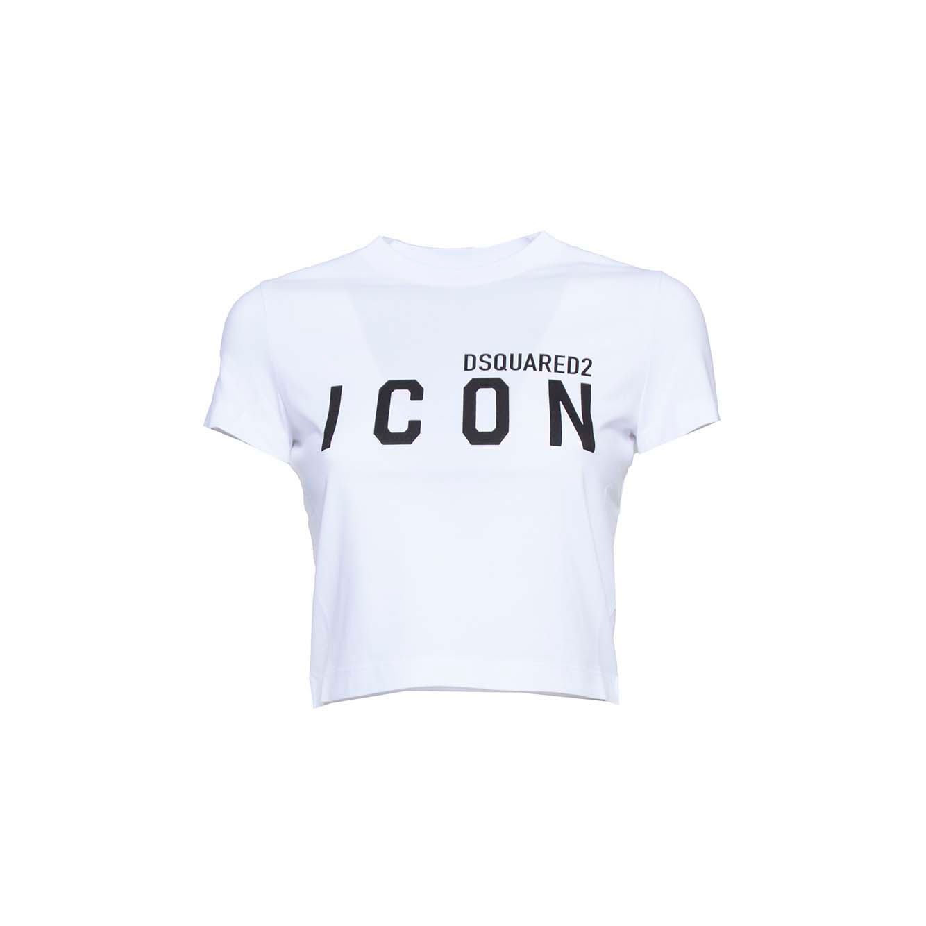 Shop Dsquared2 Be Icon Mini Fit T-shirt In Bianco