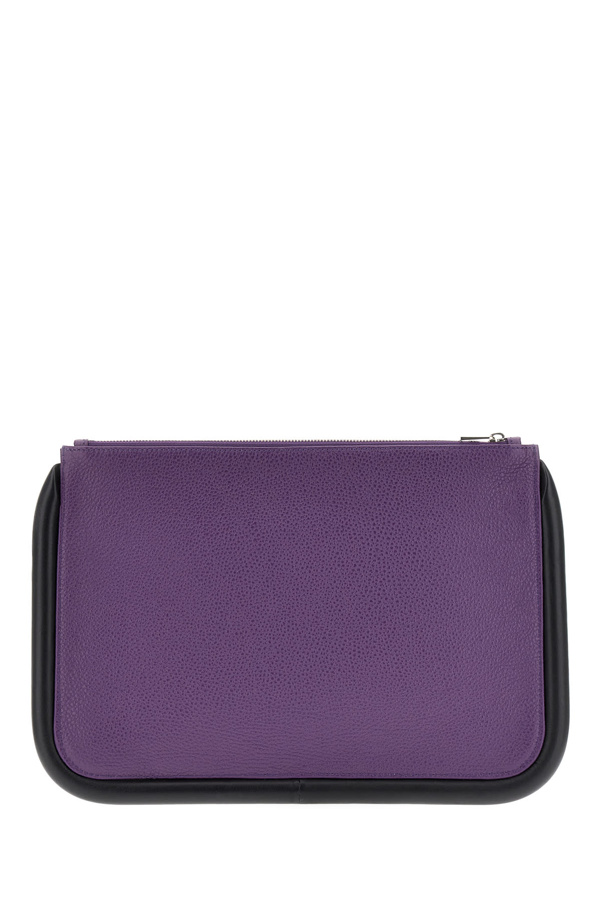 Shop Jw Anderson Purple Leather Large Bumper-tube Clutch In 697