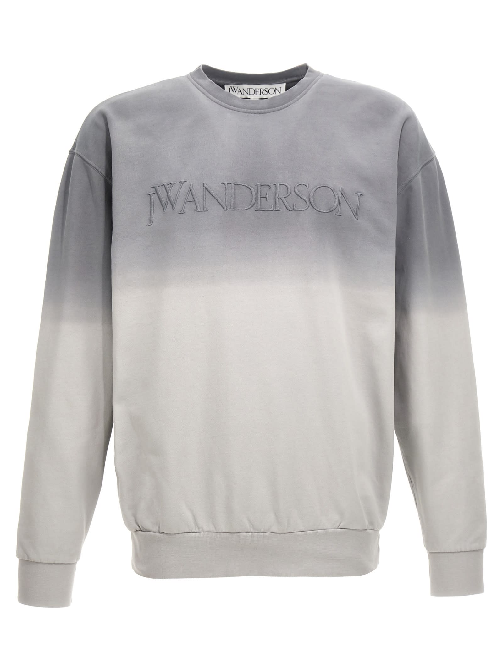 Shop Jw Anderson Logo Embroidery Sweatshirt In Gray