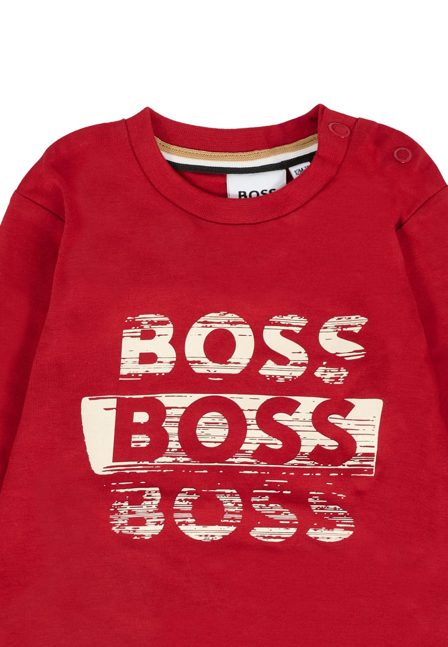 Hugo Boss Red T-shirt For Baby Boy With Logo In Red
