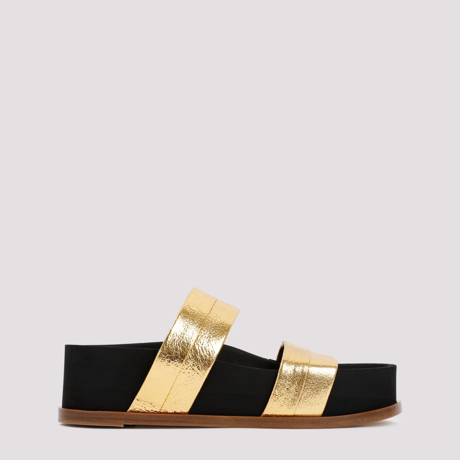 Shop Gabriela Hearst Striker Sandal In Gld Gold