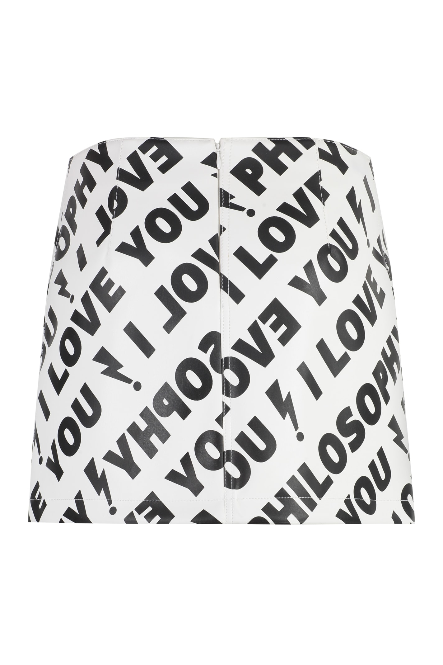 Philosophy Di Lorenzo Serafini Stunning White All Over Print Mini Skirt For Women In White