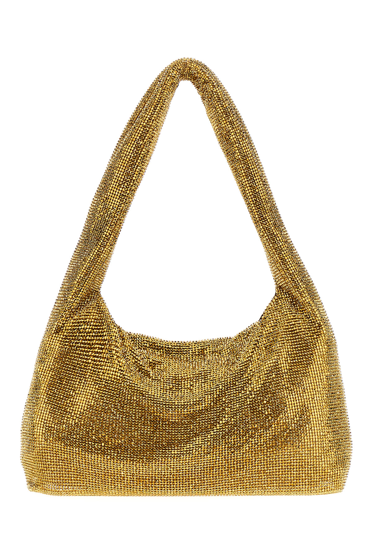 Kara Embellished Mesh Armpit Shoulder Bag In Gold