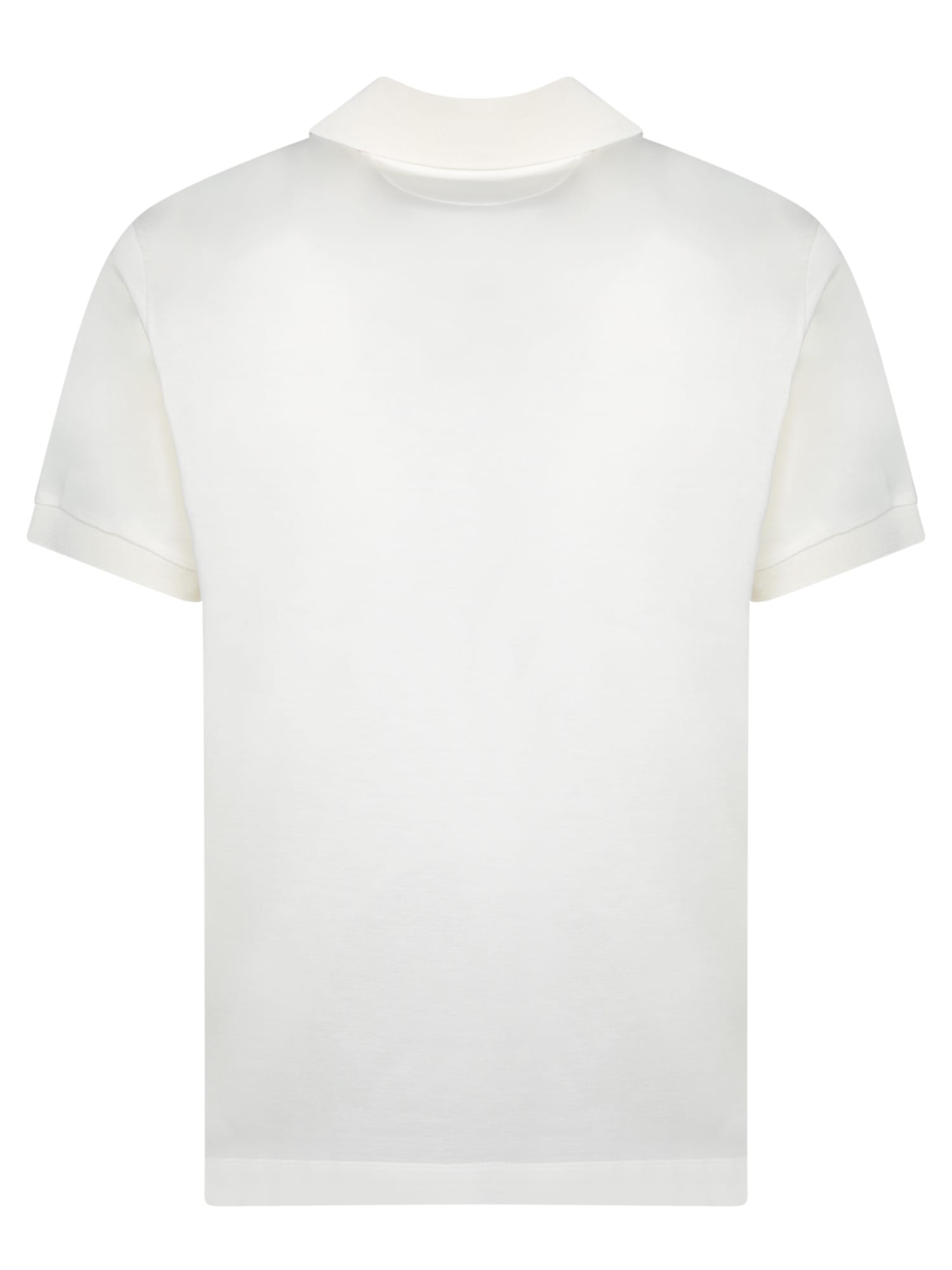 Shop Paul Smith White Cotton Polo With Stripe Details