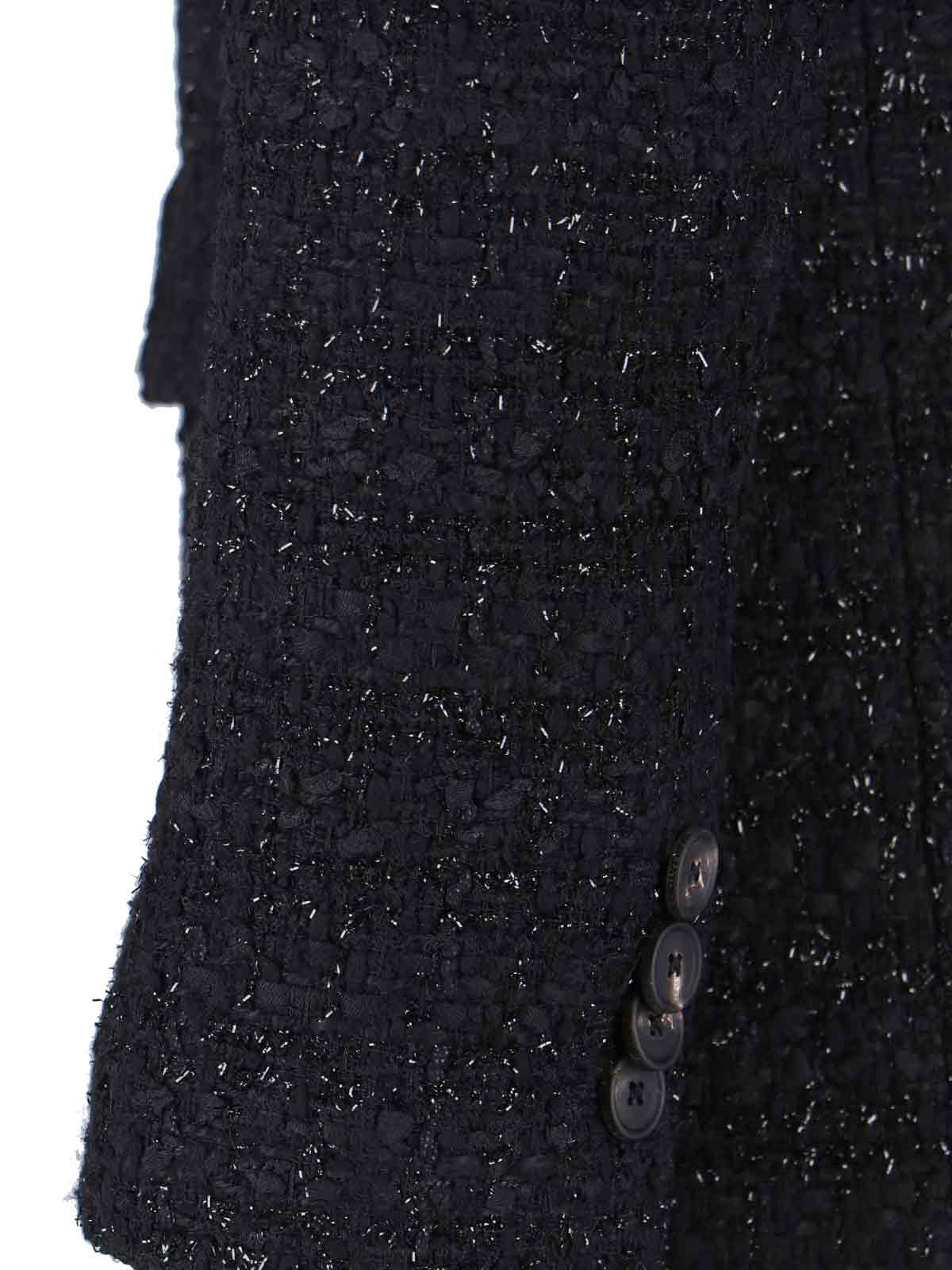 Tagliatore Tailored Black Jacket With Notched Lapel And Textured Fabric In Black
