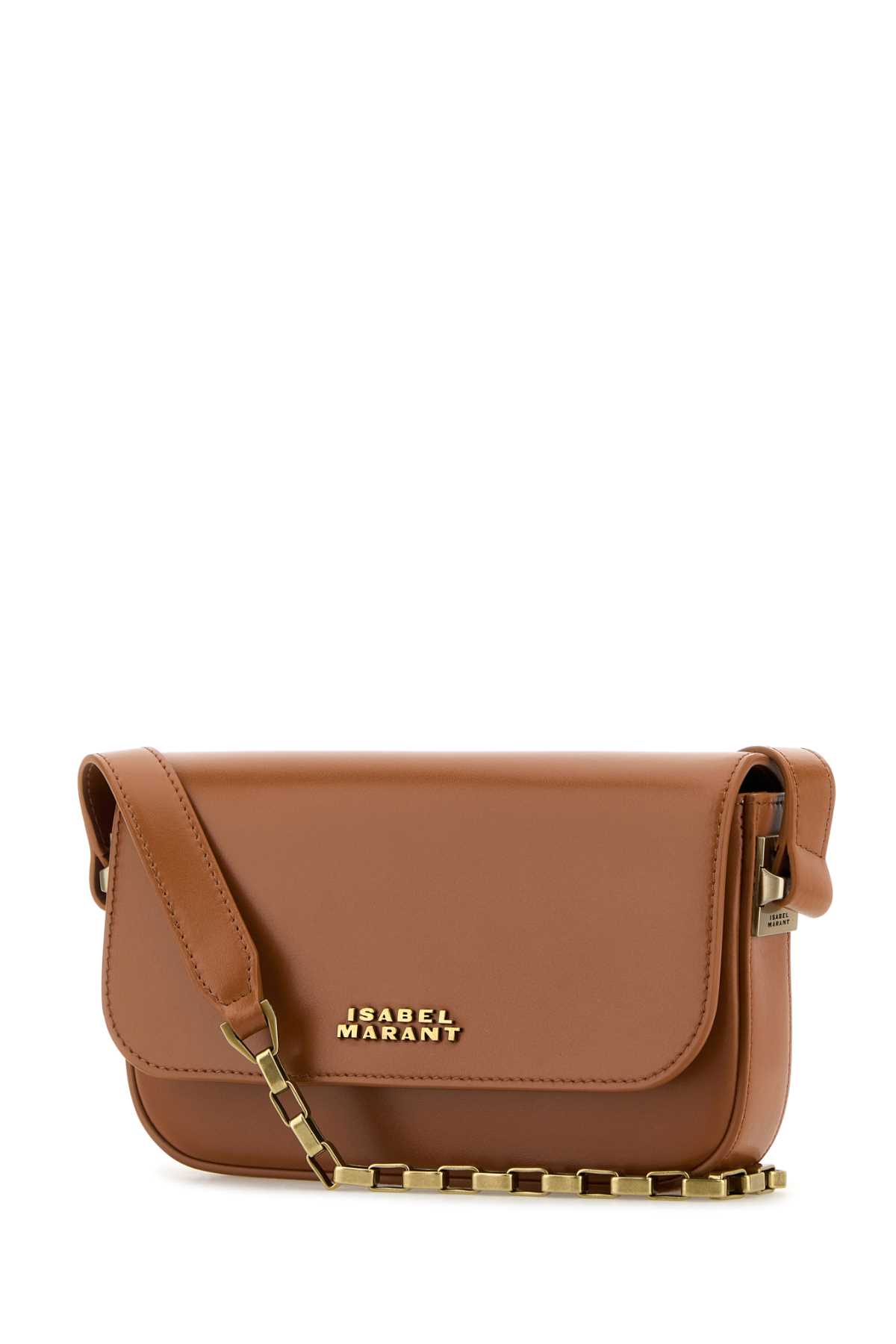 Shop Isabel Marant Caramel Leather Lizza Shoulder Bag In Cognac