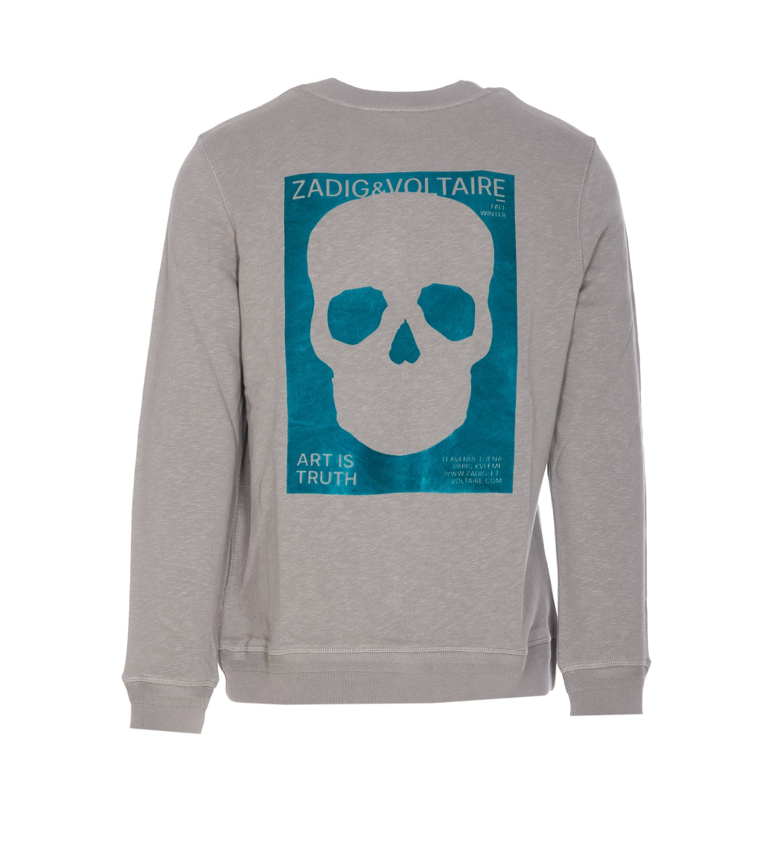 Shop Zadig &amp; Voltaire Skull Block Sweatshirt In Grey