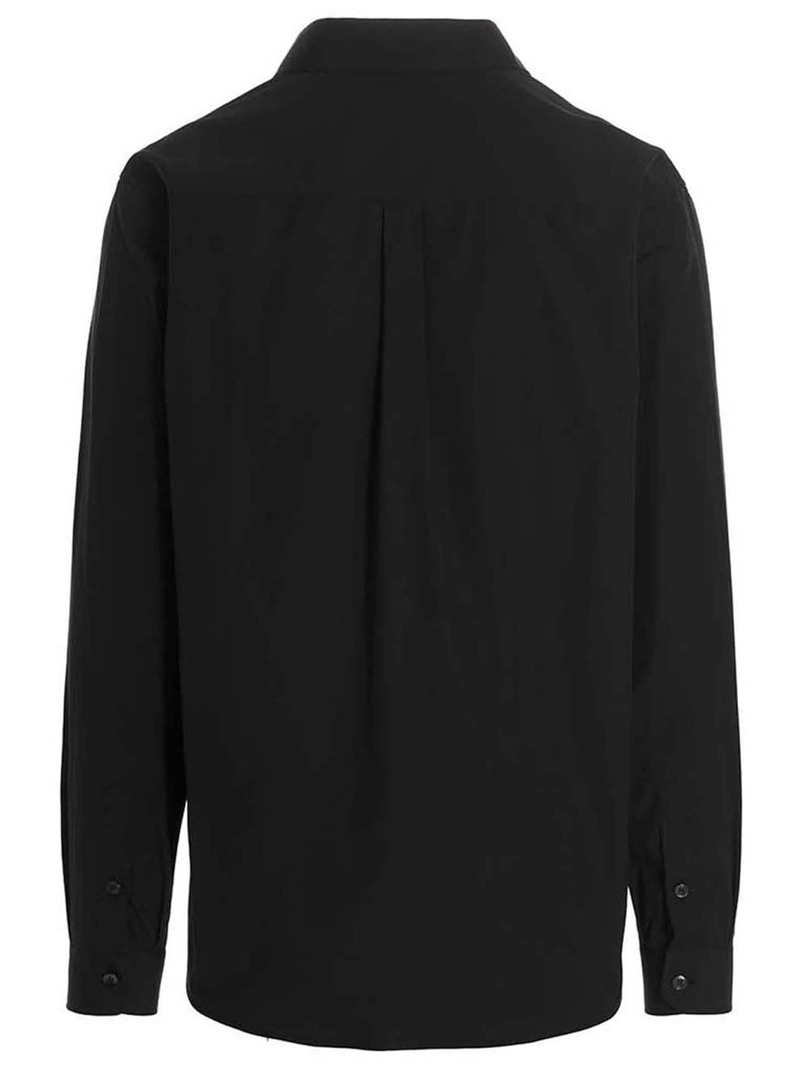 Dolce & Gabbana Logo-patch Button-up Shirt In Black