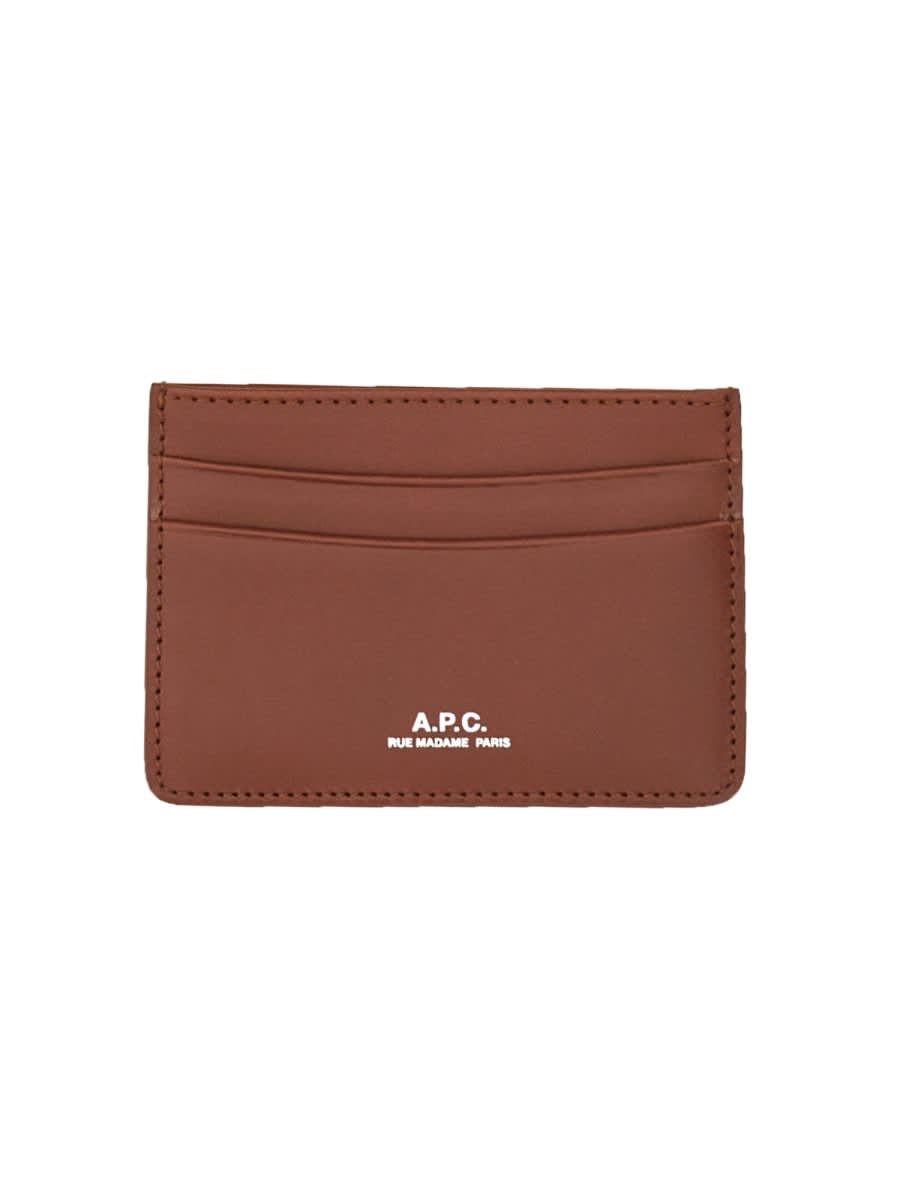 Apc Leather Keychain In Brown