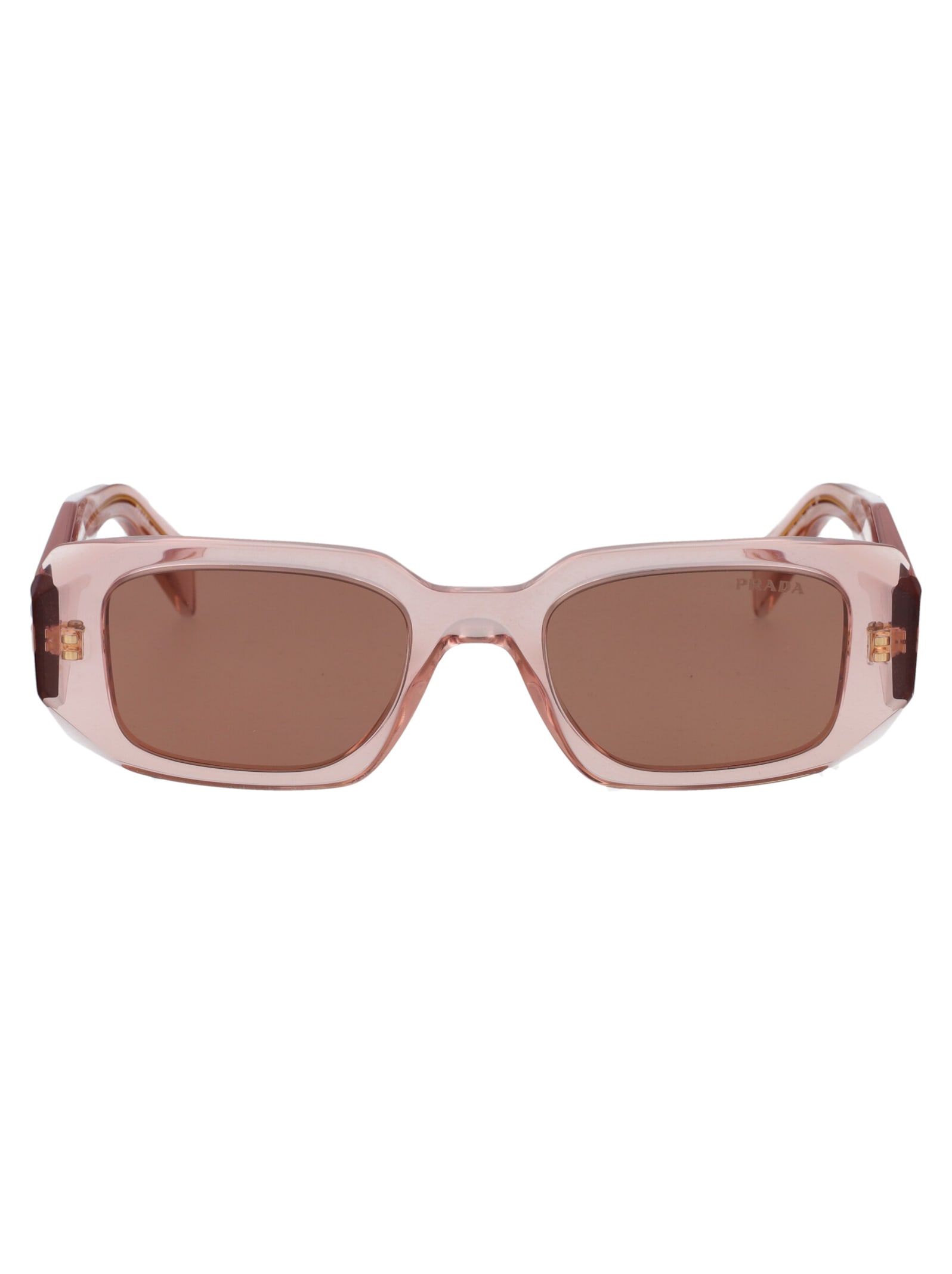 Shop Prada 0pr 17ws Sunglasses In 19q10d Transparent Peach