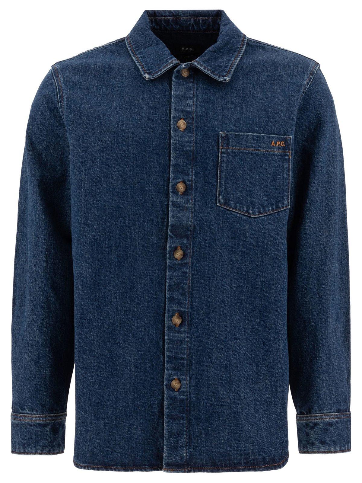 A. P.C. Logo Embroidered Shirt Jacket