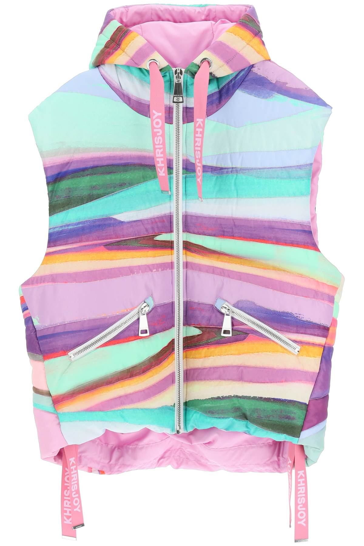 Shop Khrisjoy Sunset Route Padded Vest In Mauve