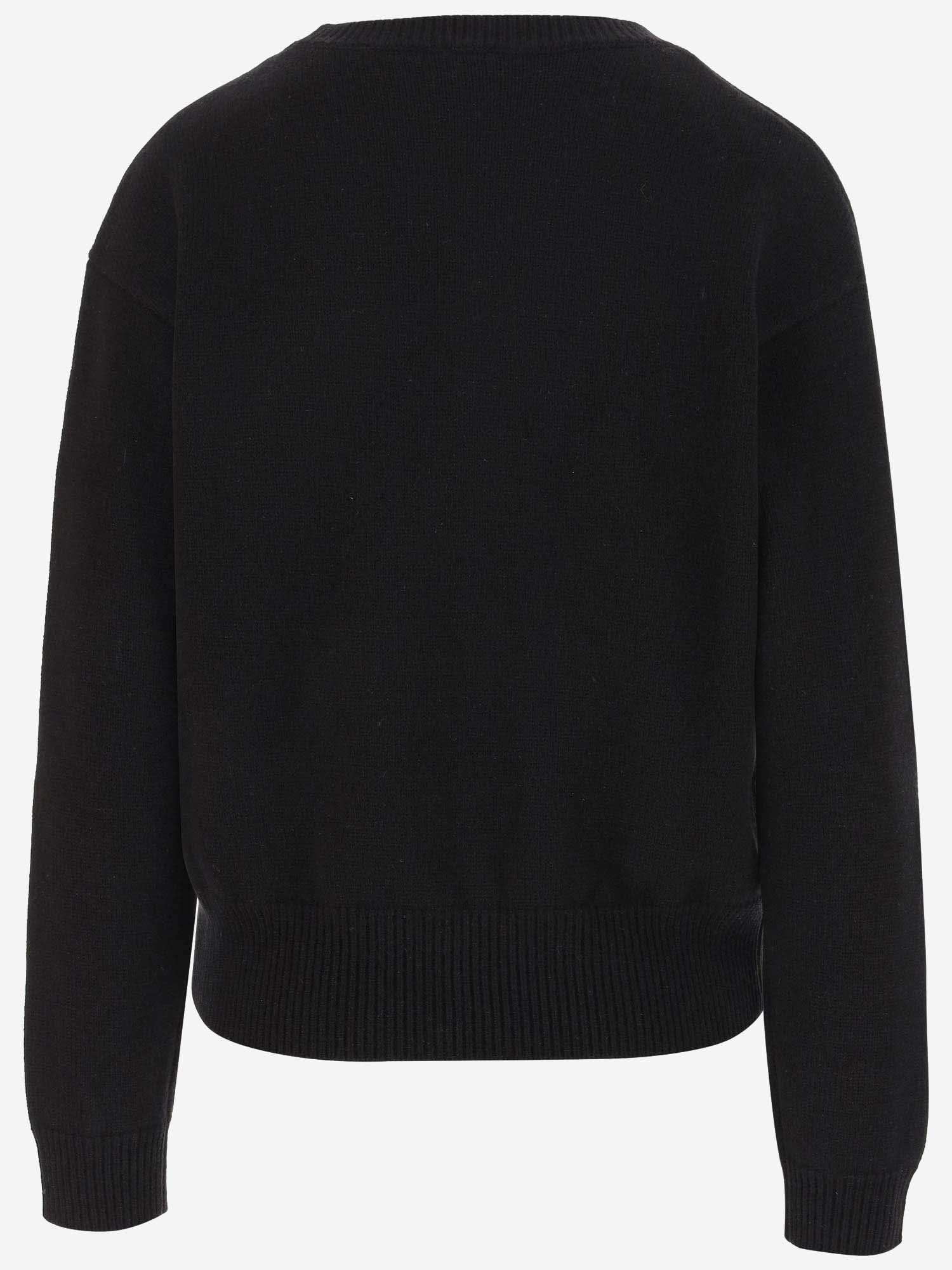 Shop Pinko Wool Sweater With Logo In Black