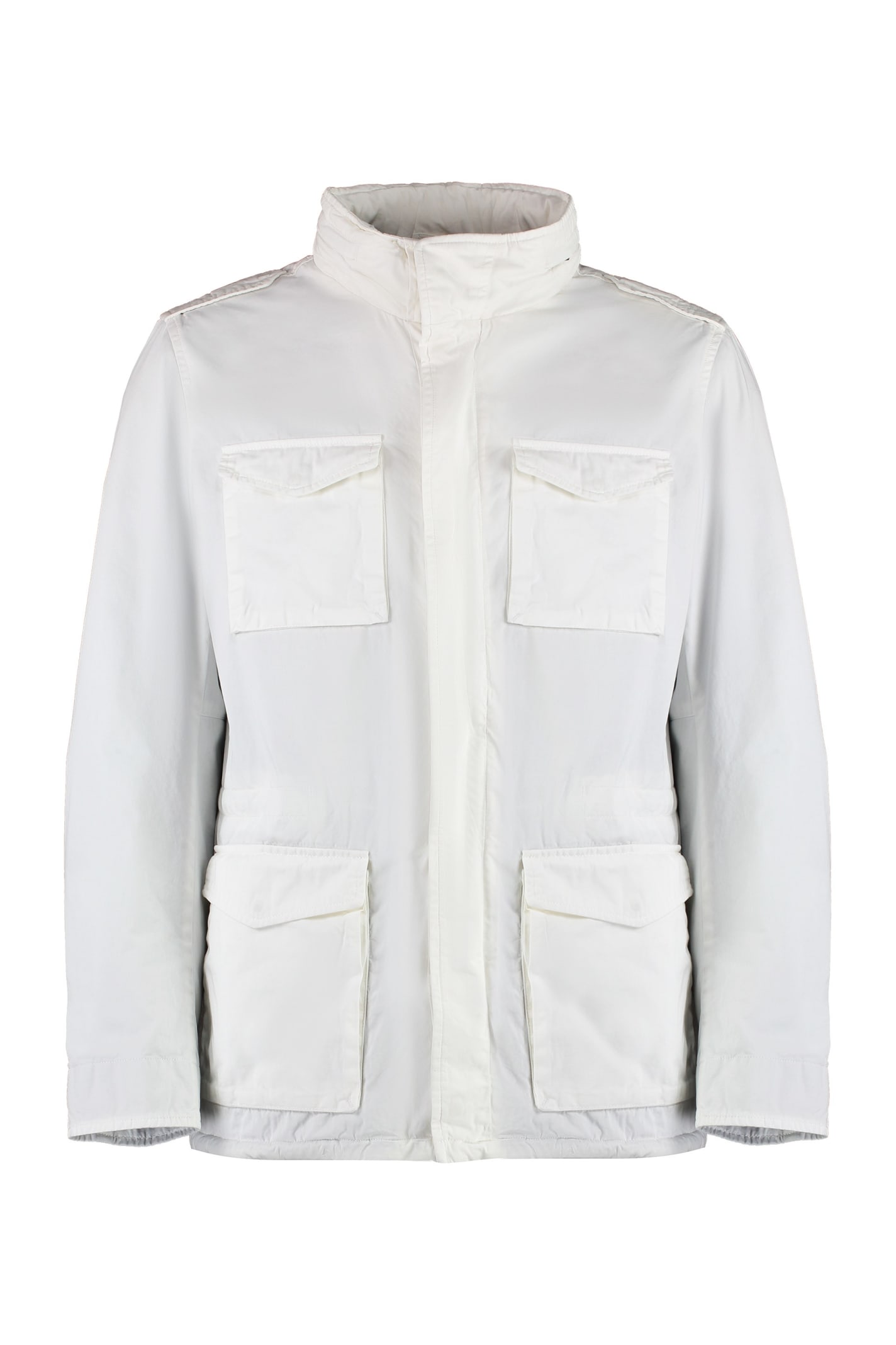 Shop Herno Field Button-front Cotton Jacket In White