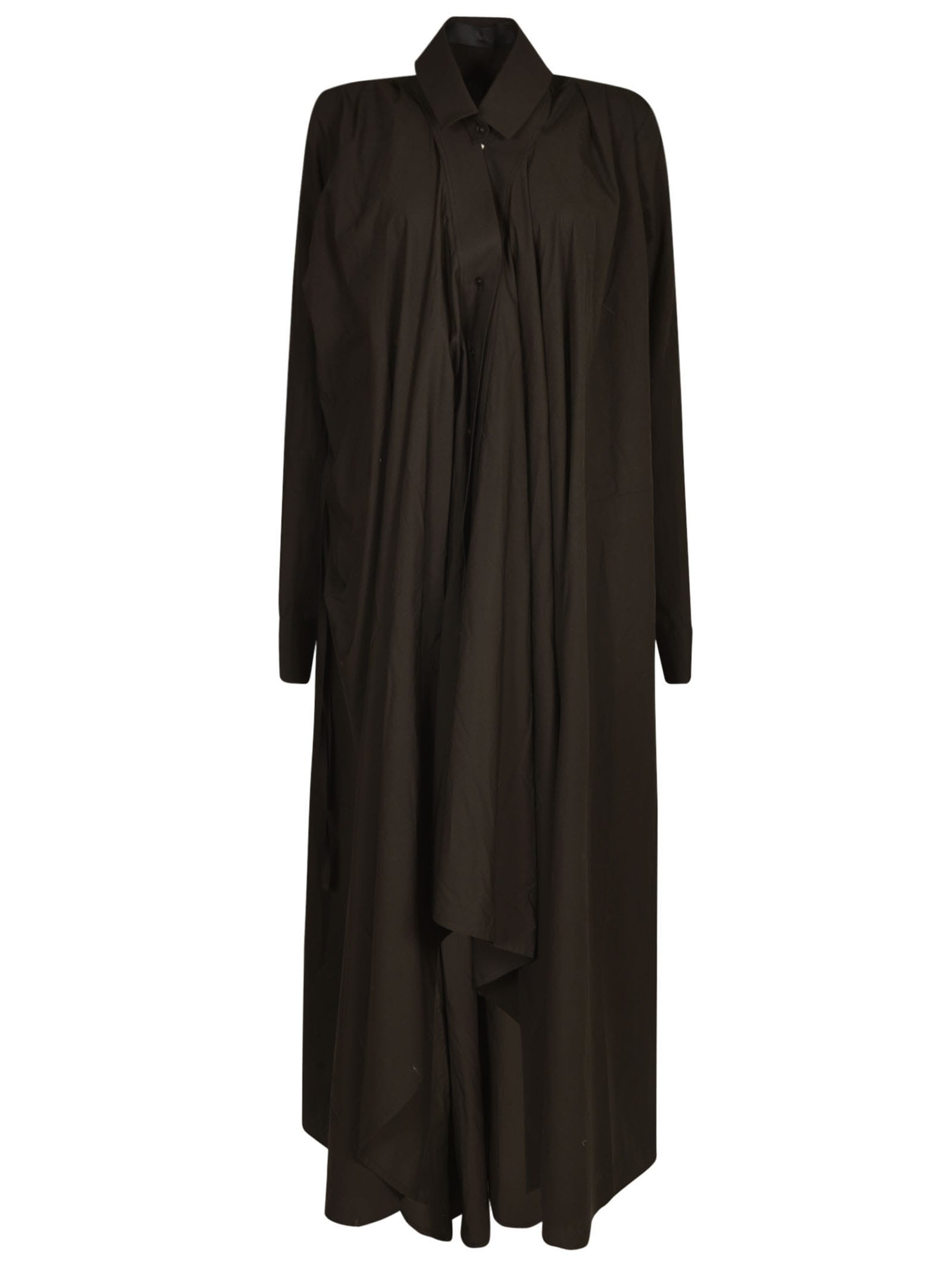 Marc Le Bihan Loose-fit Asymmetric Shirt Dress In Black