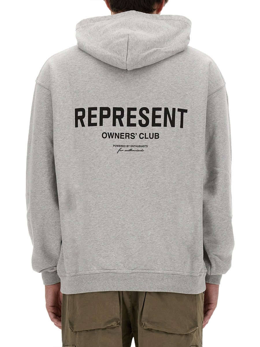 Shop Represent Sweatshirt With Logo In Ash Grey Blk