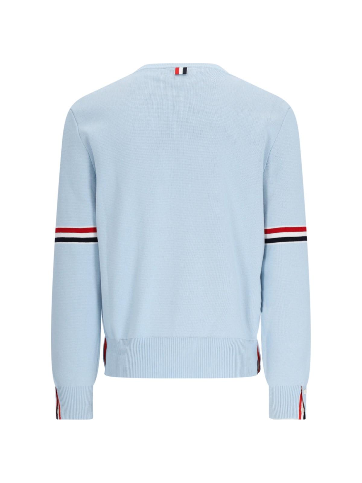 Shop Thom Browne Logo Sweater In Blue