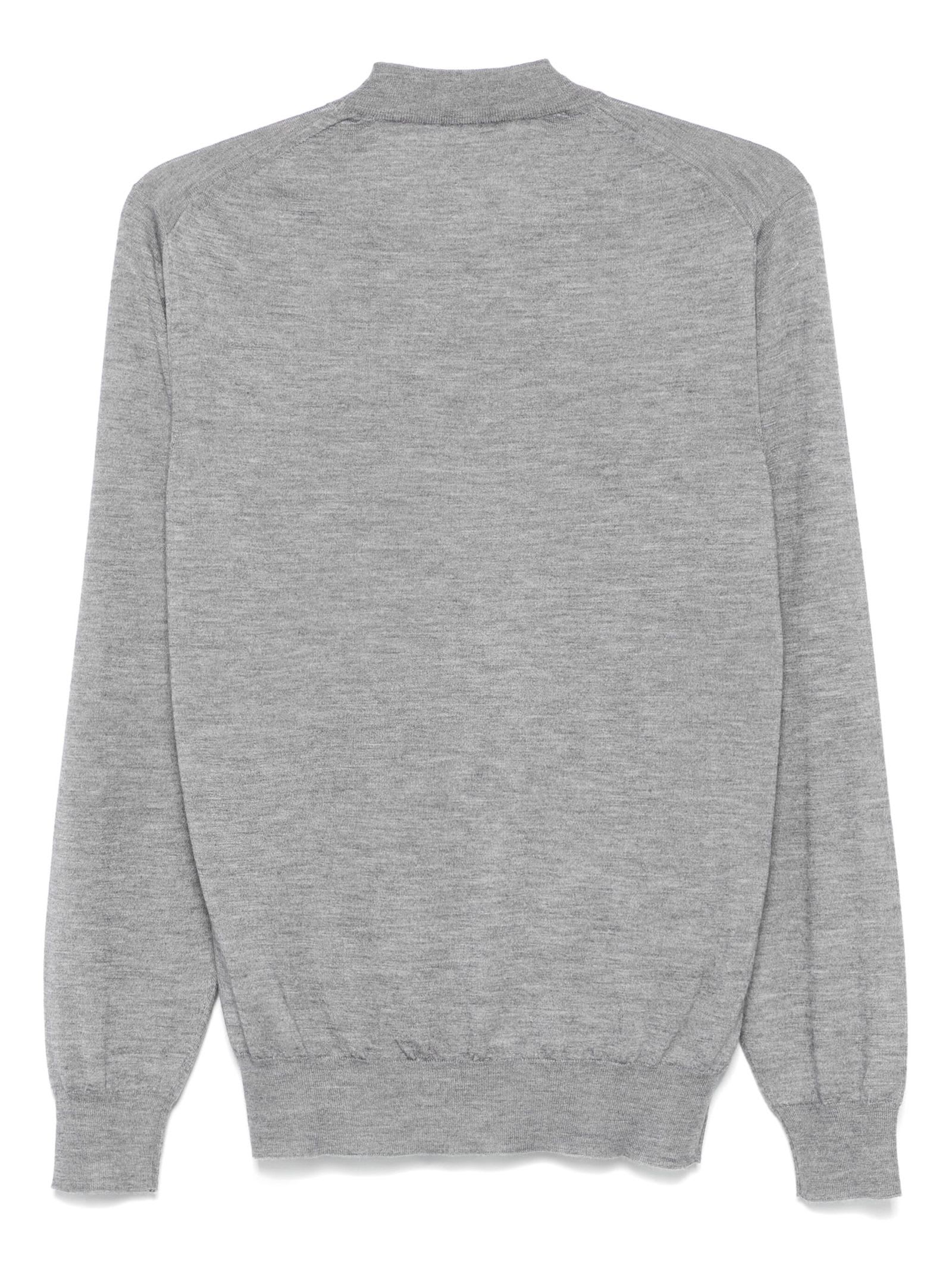 CRUCIANI GREY CASHMERE-SILK BLEND SWEATER 