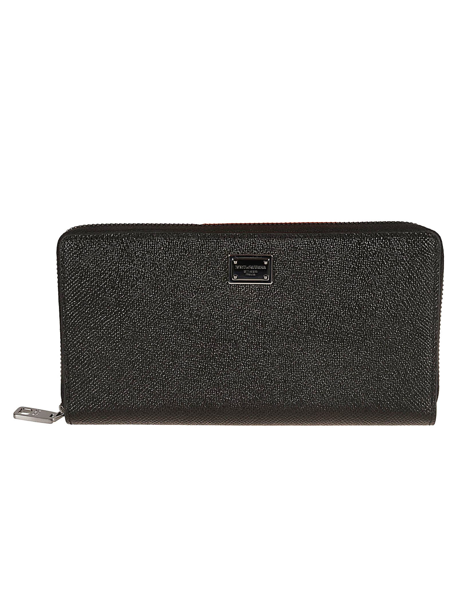 Dolce & Gabbana Logo Plaque Zip-around Wallet In Nero