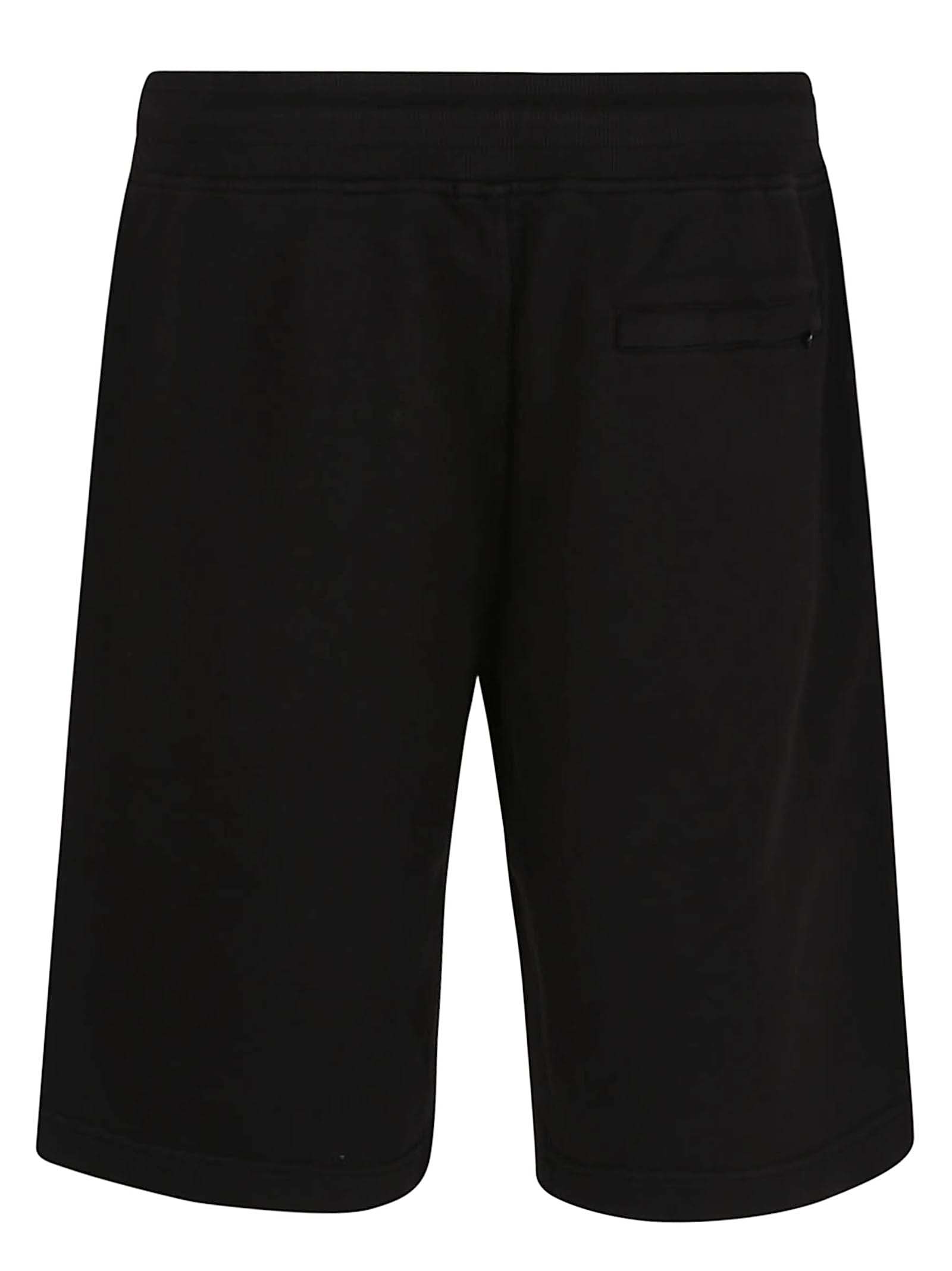 C.p. Company Cotton Diagonal Fleece Logo Shorts