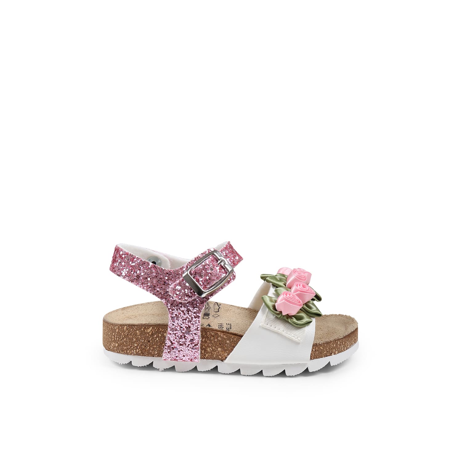 MONNALISA PINK SANDALS FOR GIRL WITH ROSES 