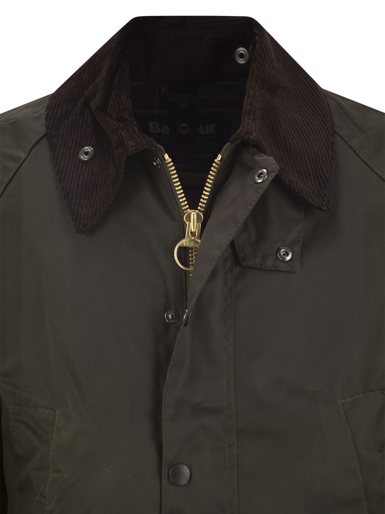 Barbour Beaufort Long Sleeved Snapped Jacket In Brown