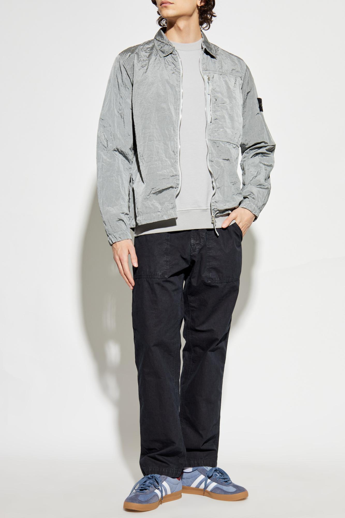 Stone Island Sweatshirt With Embroidered Logo On The Sleeve