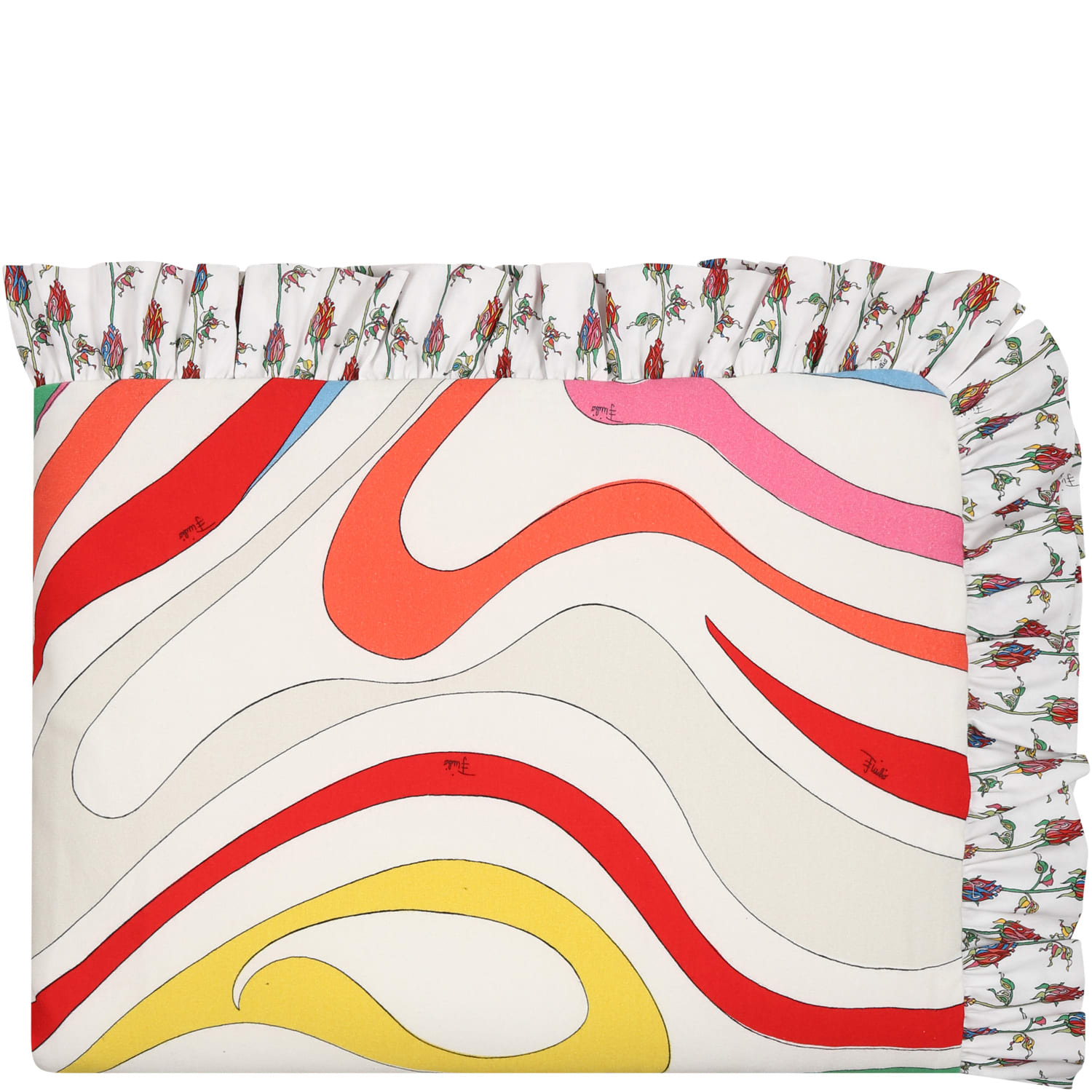 Emilio Pucci Multicolor Blanket For Baby Kids With Print And Logo