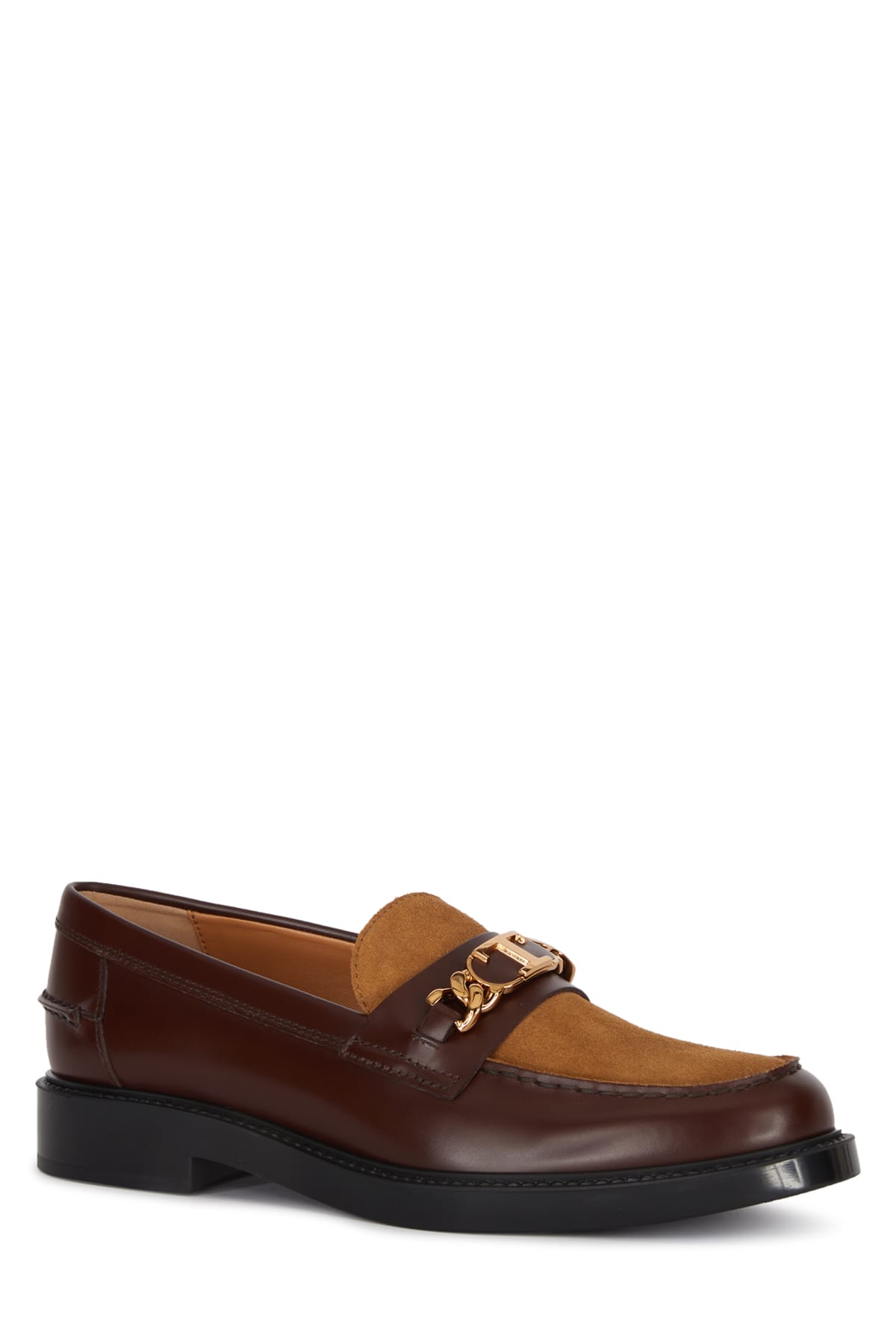Tod's Hardware Block Heel Two-tone Loafers In Zzg8